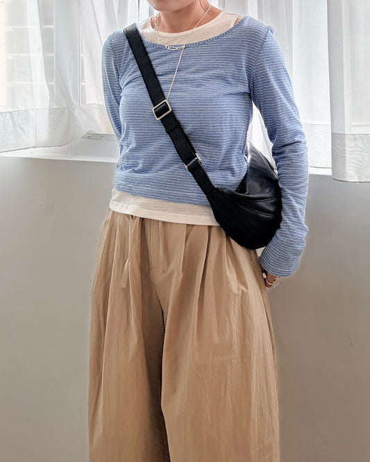 TP716- 2件裝橫間Top | Blue | Black