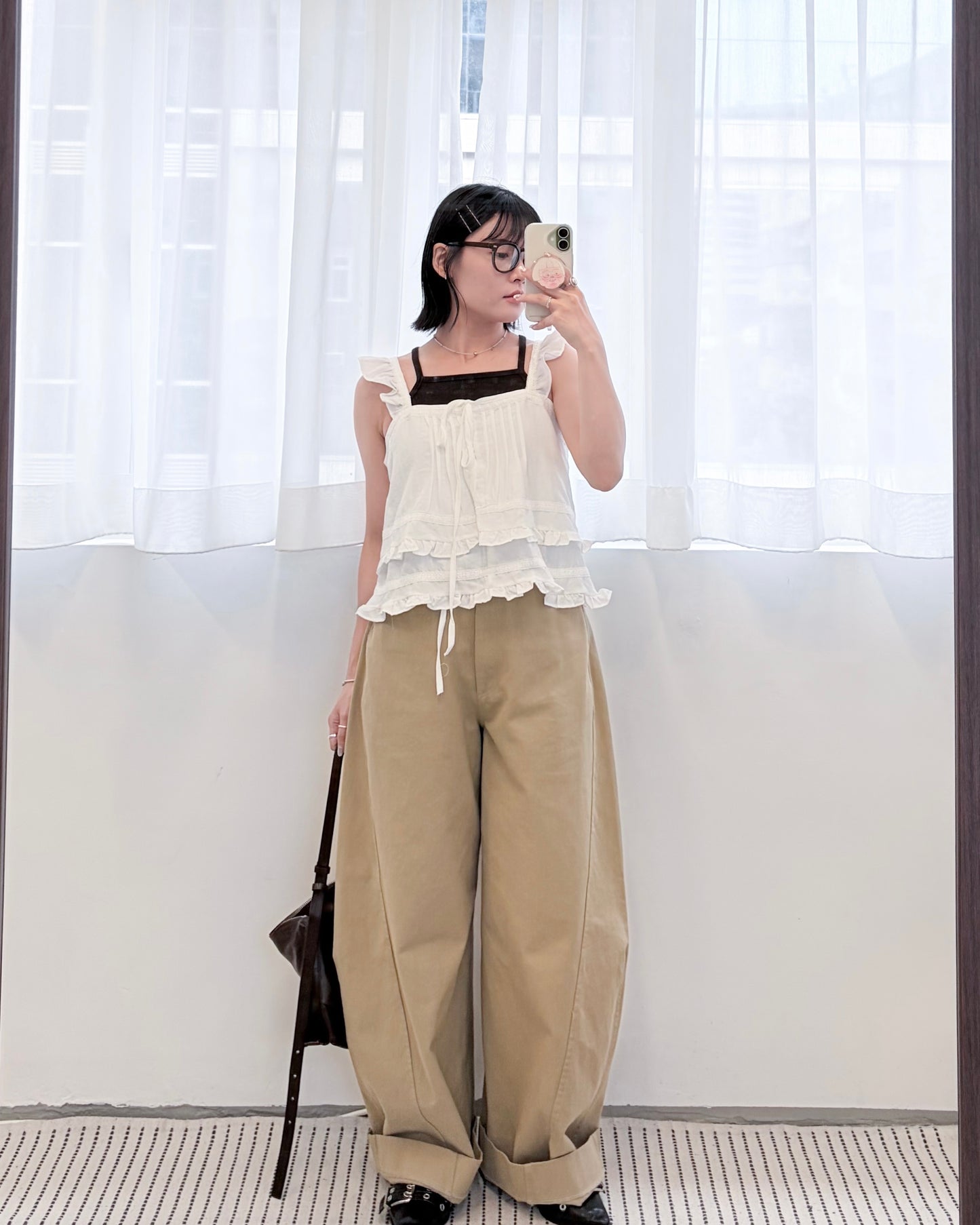 TP818- Ruffle Sleeve Vest Top | White