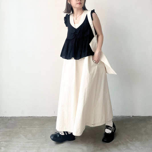 TP287- 2 Way 小飛像 Vest | White  | Black