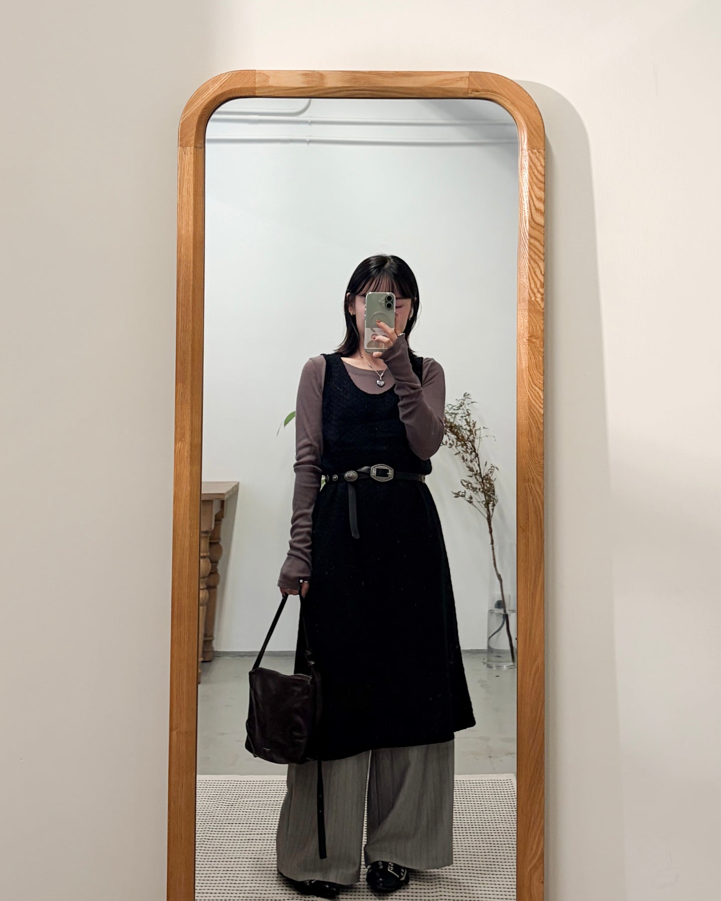 OP73- 凹凸紋背心one piece | Ivory | Brown | Black