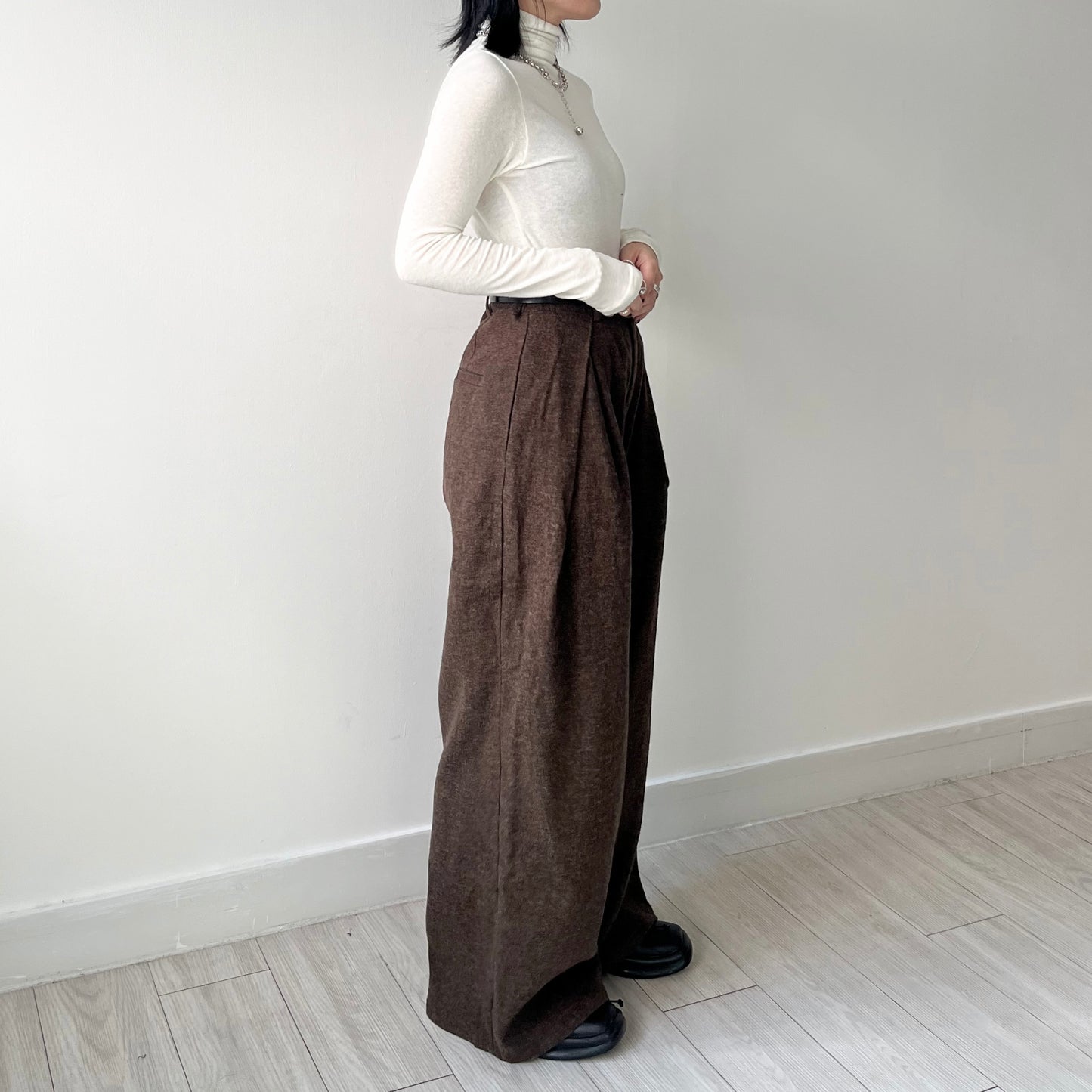 PT68- Full-Length Tuck Pant | Brown | Grey | Black