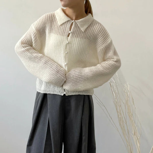 TP669 - Ligh Polo Knit ｜ Ivory | Grey | Black