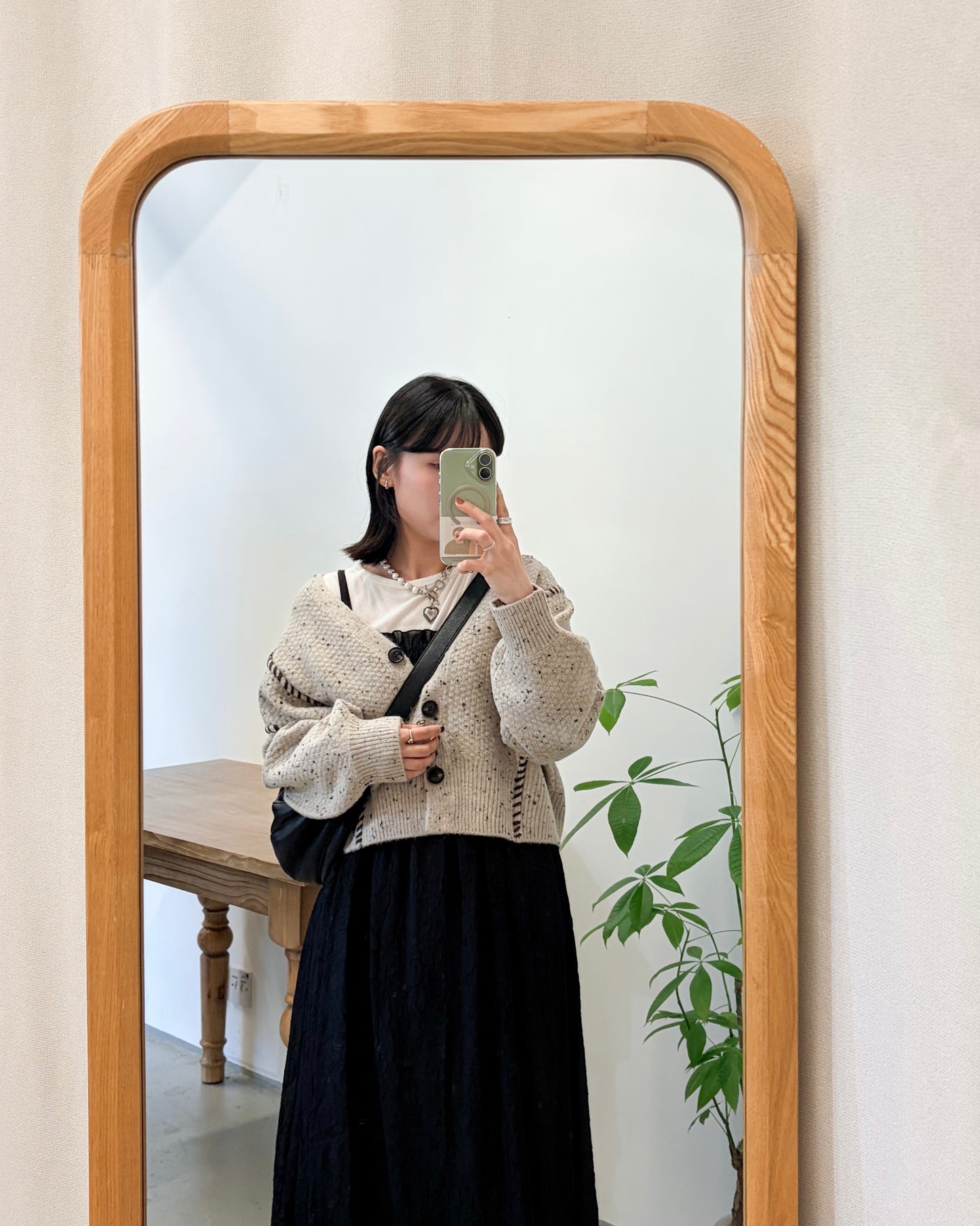 JK49- Chocolate Chip Knit Cardigan | Ivory | Beige