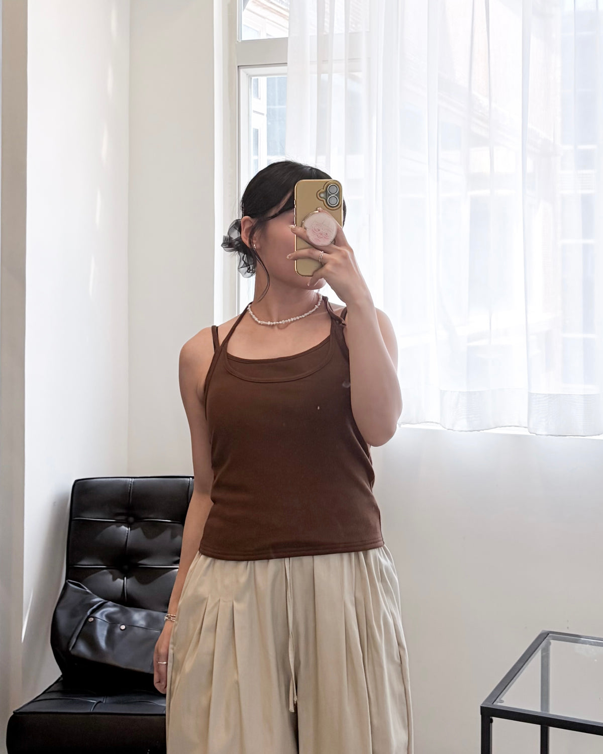 TP841- 3 Color Camisole with Cup | White | Brown | Black