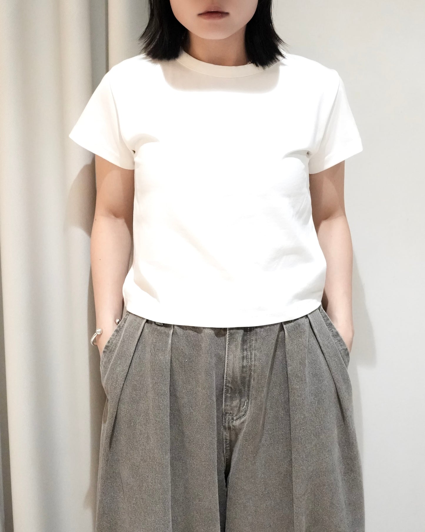 TP703- 挺身淨色Tee | White | Orange Red