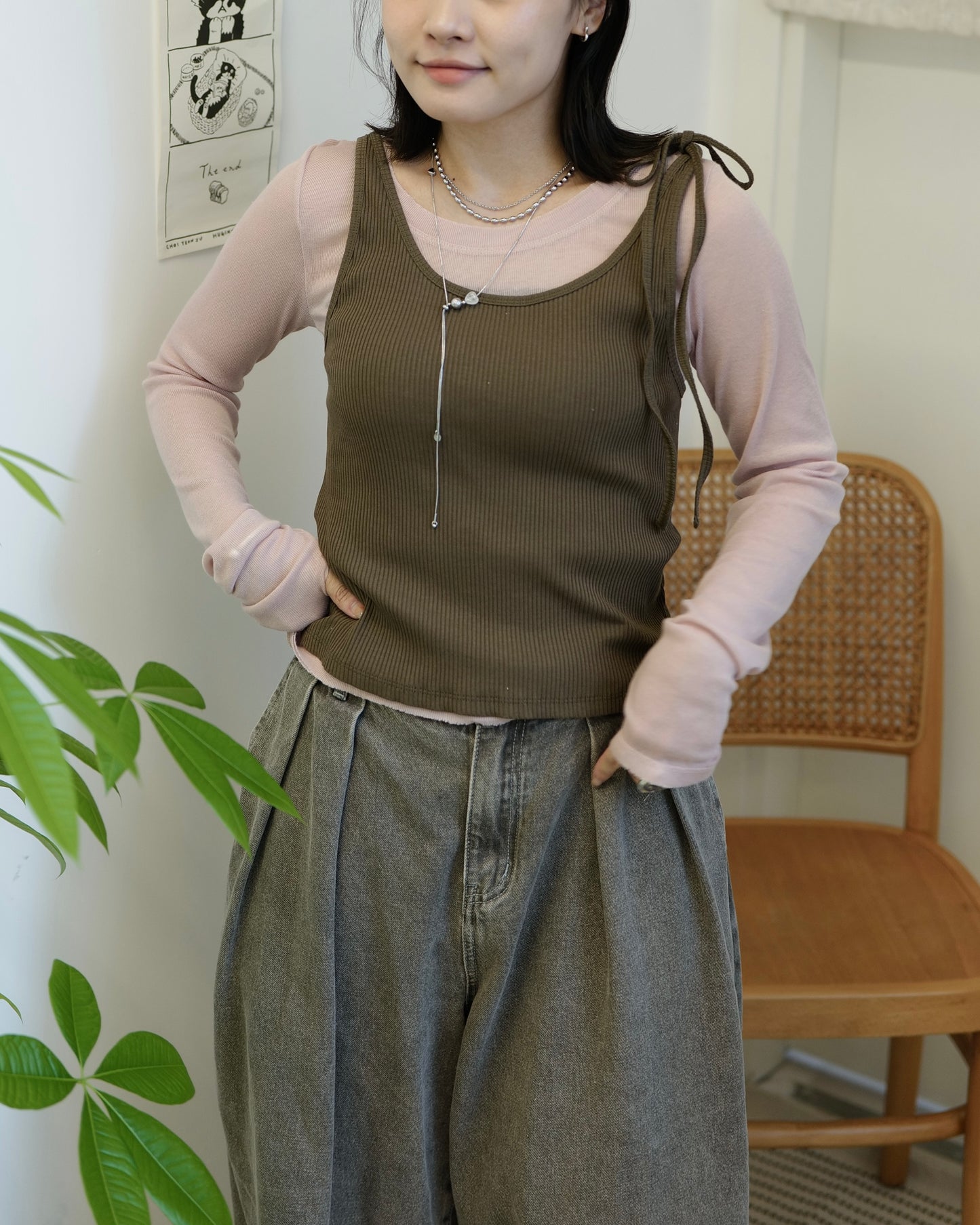 TP677- Long Sleeve Sheer Top | White | Pink | Blue | Grey