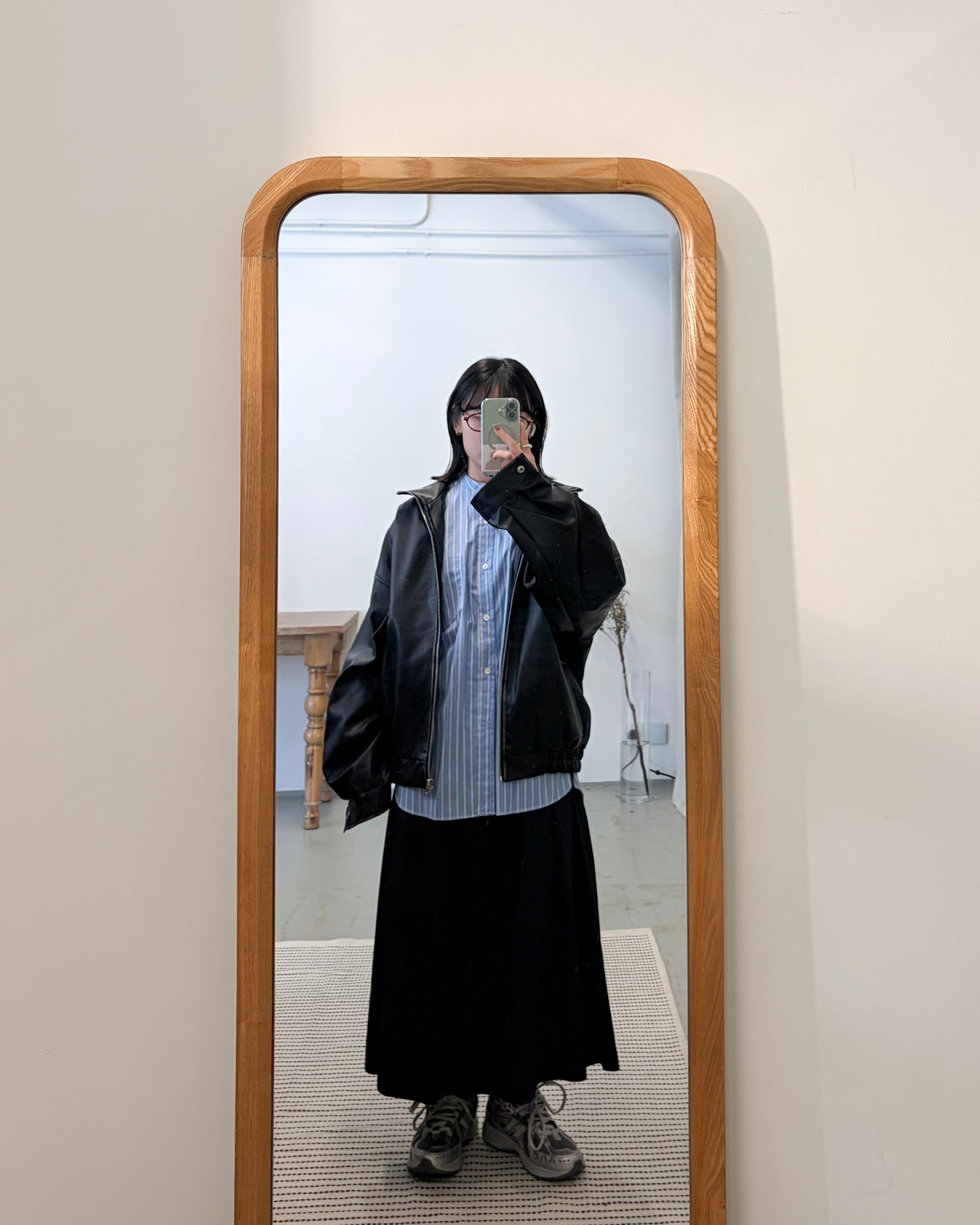 JK50- Vintage Leather Jacket | Black ( 做舊邊位 )