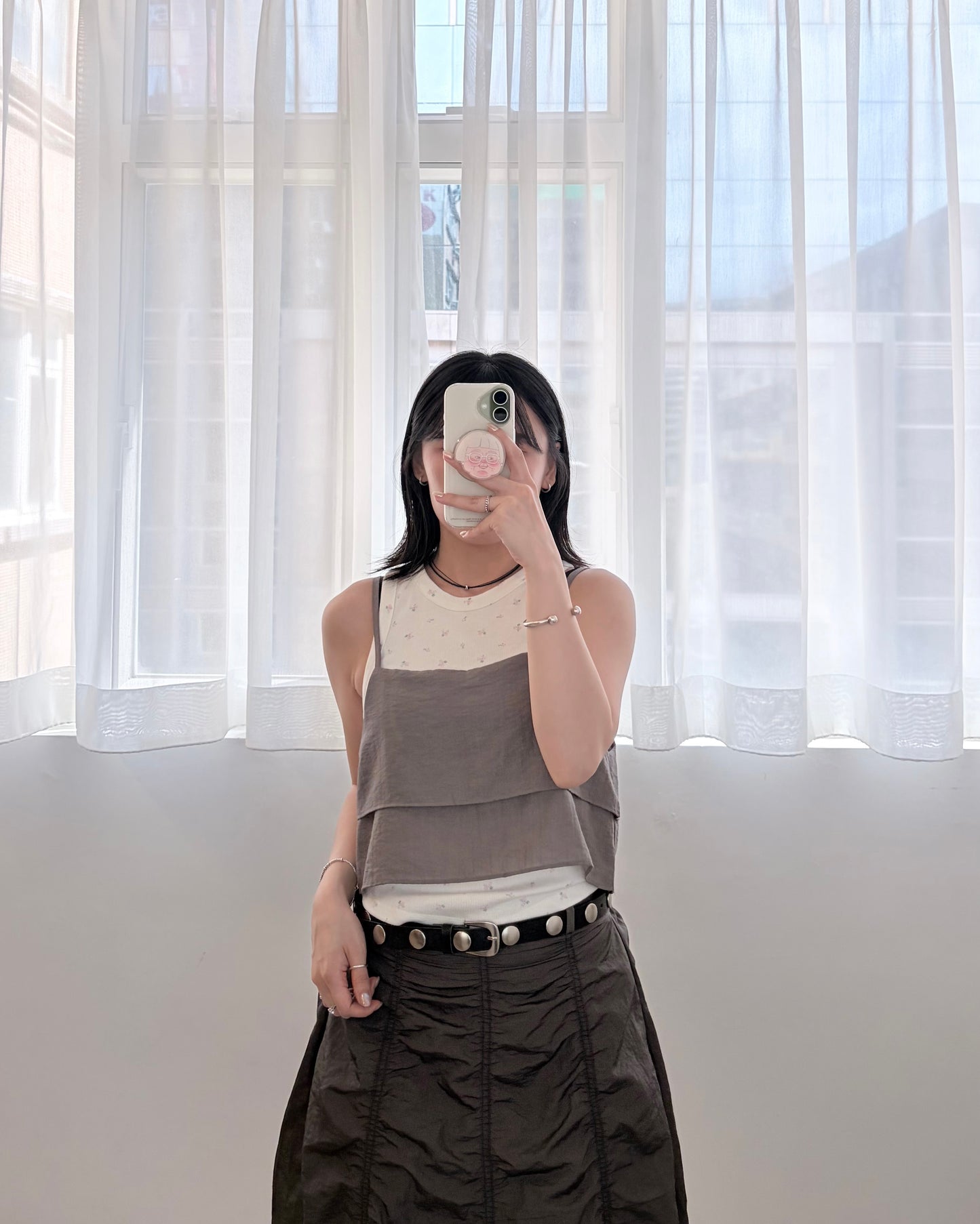TP814- layering Camisole Top | Ivory | Grey | Black