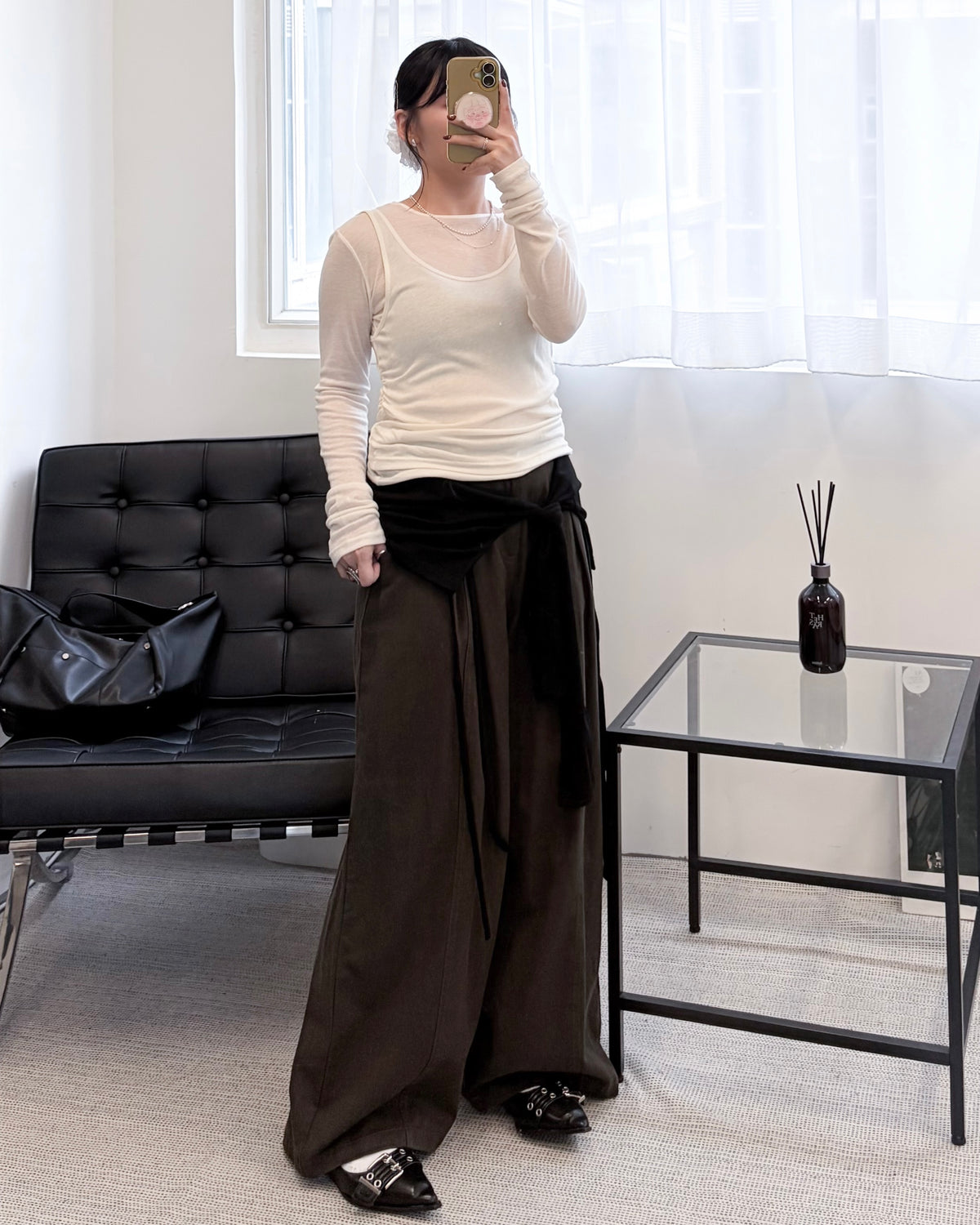 TP846- 透膚連背心Top | White | Grey | Dark Grey