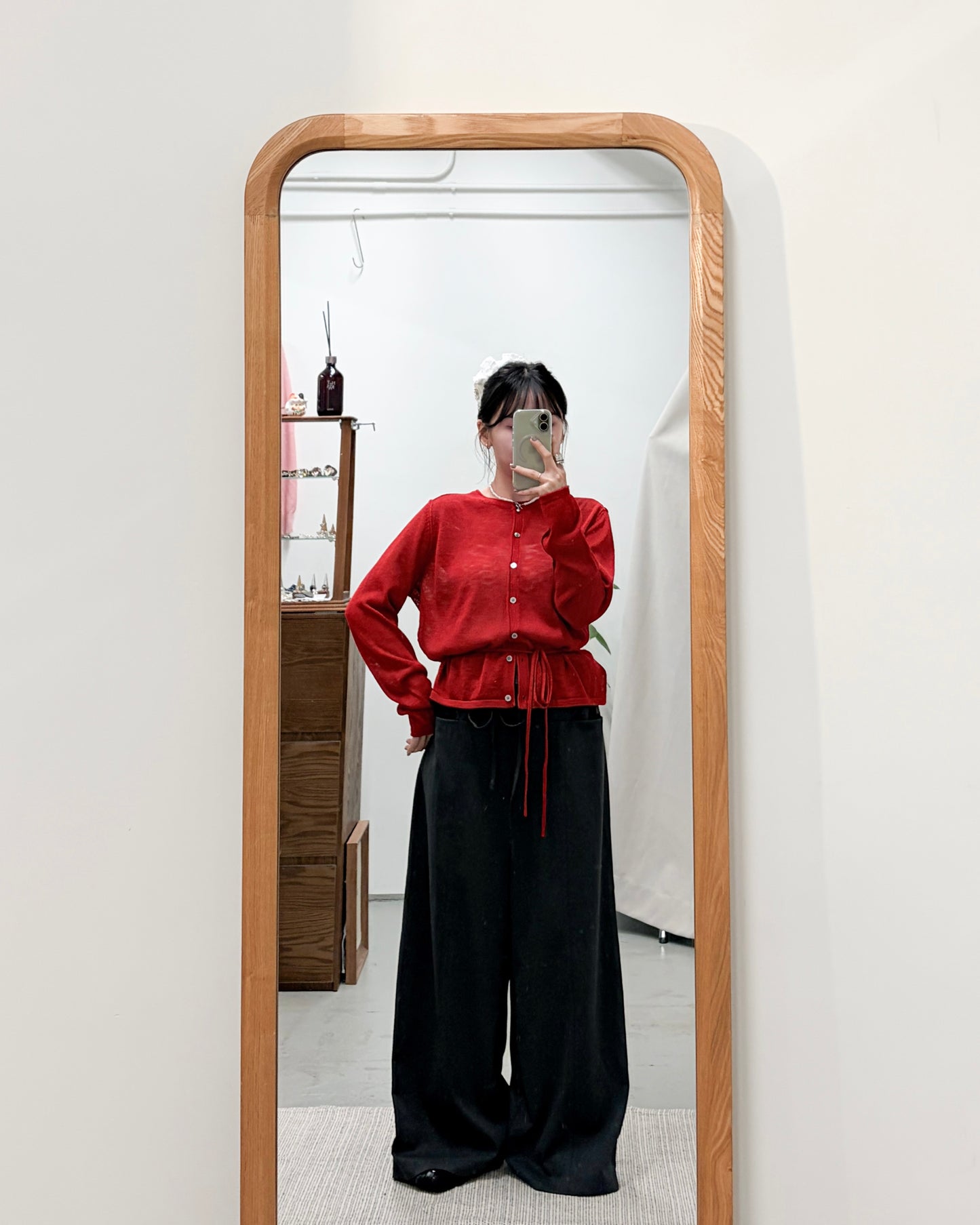 PT107- Ruffle Waist Pants | Light Grey | Charcoal ( 顯高顯瘦！ )