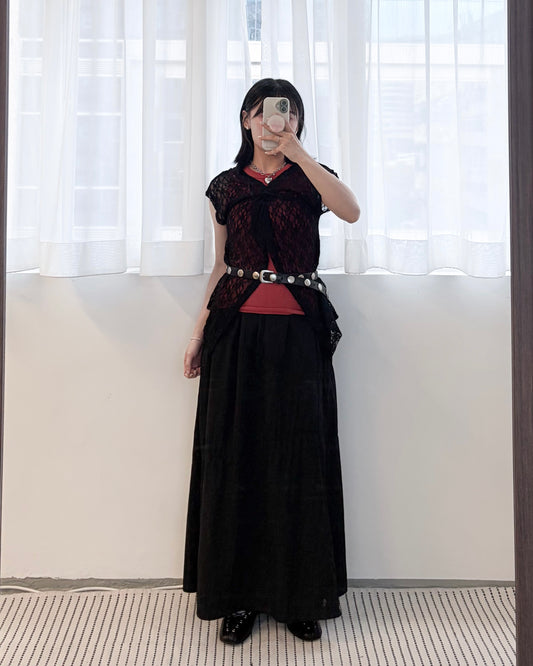 TP815- 2 Way Lace Top | Ivory | Black