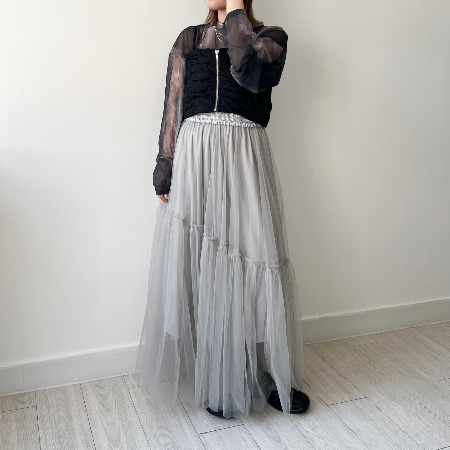 SK89- Tulle Skirt | Ivory | Light Grey | Grey