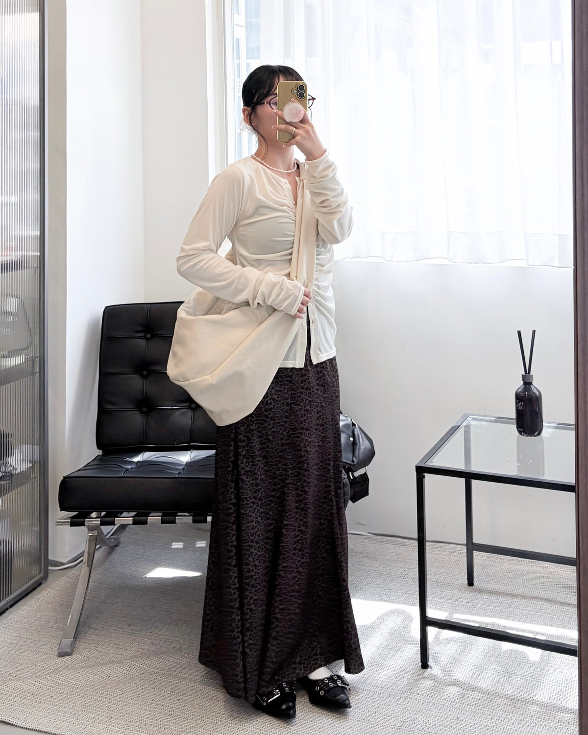 SK158- Leopard Print Fish-Tail Long Skirt | Brown | Charcoal