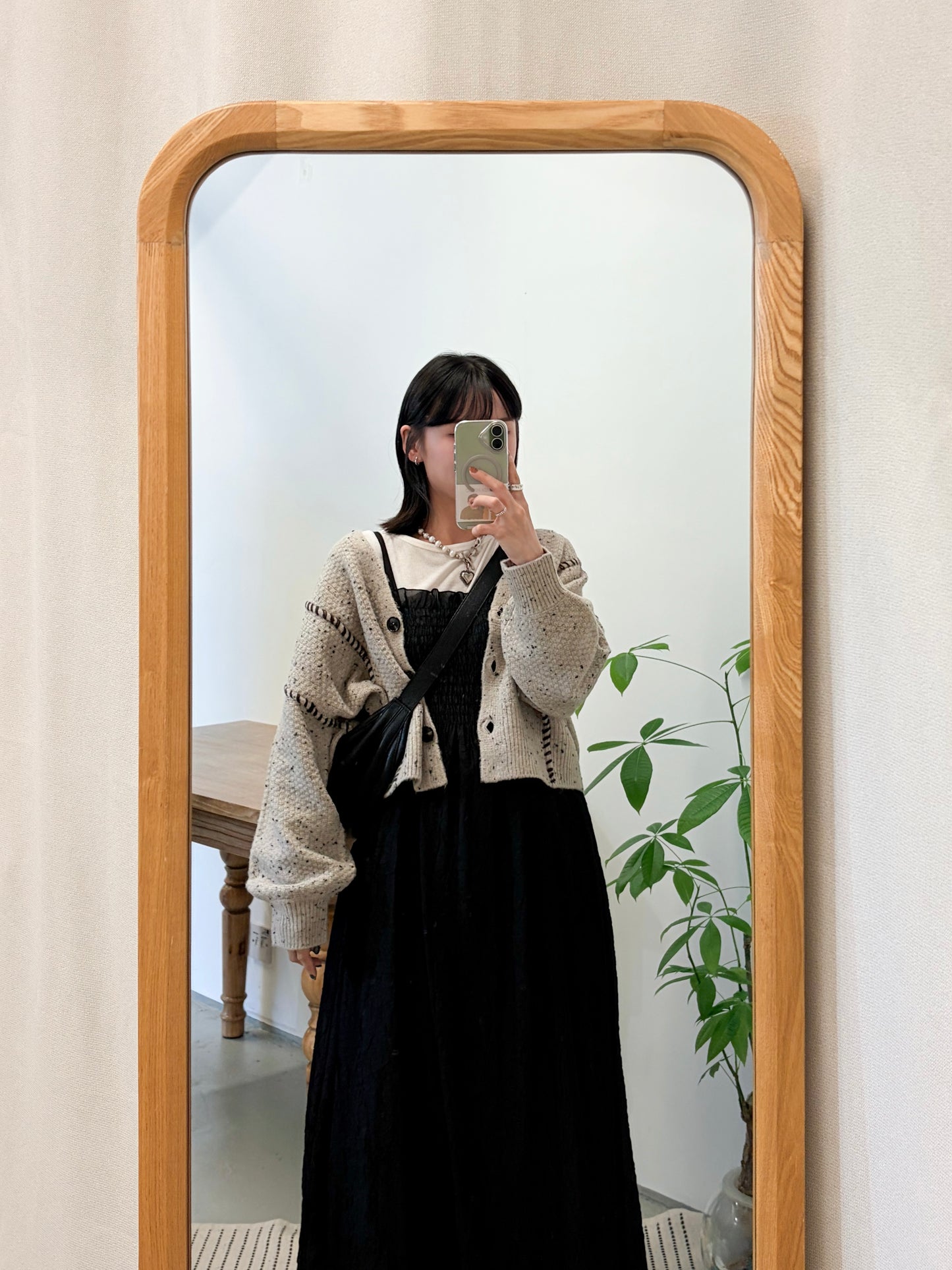 JK49- Chocolate Chip Knit Cardigan | Ivory | Beige