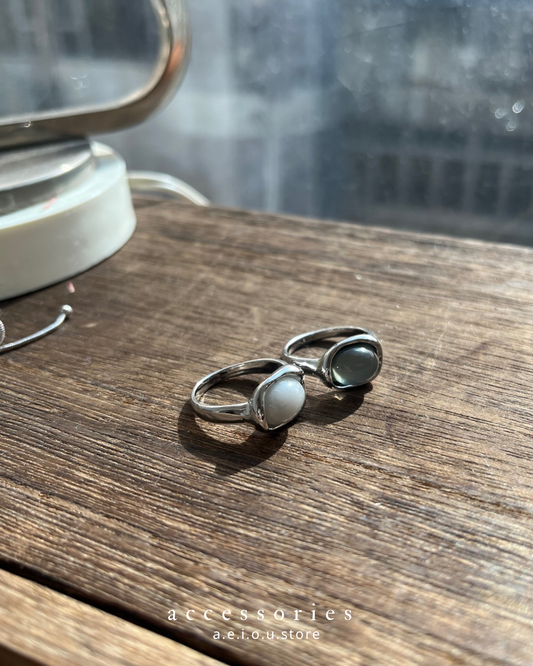 AC197- Vintage Stone Ring | Clean ｜ Grey