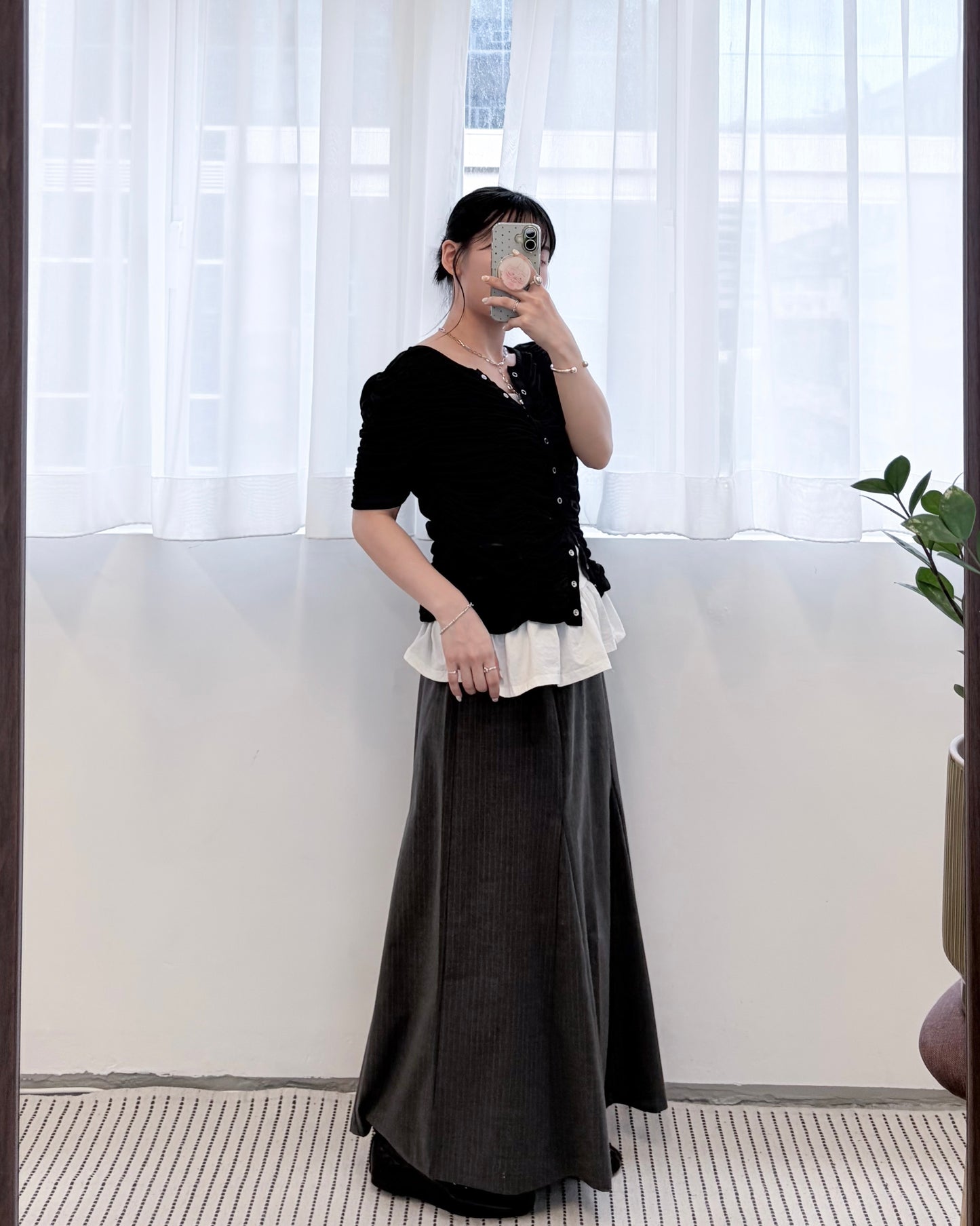 SK154- Stripe A-line Skirt ( S / M )