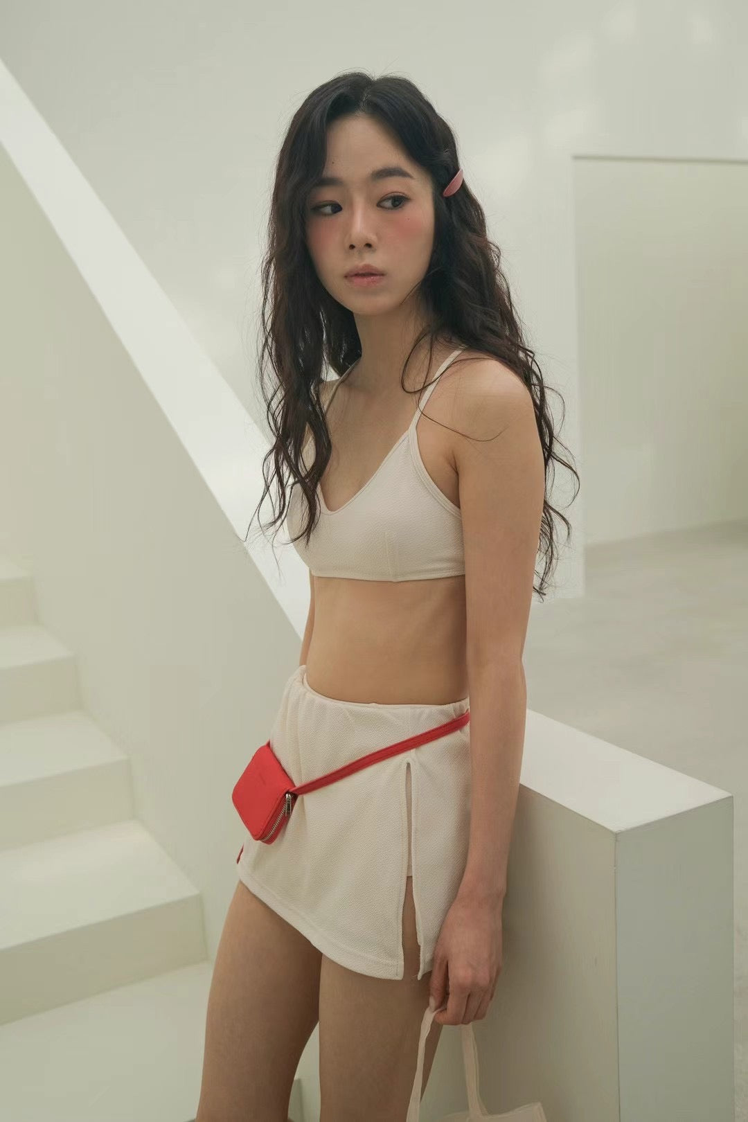 （一套四件) 3 Color Swimsuit Bikini Set With Bag | Ivory | Brown | Black