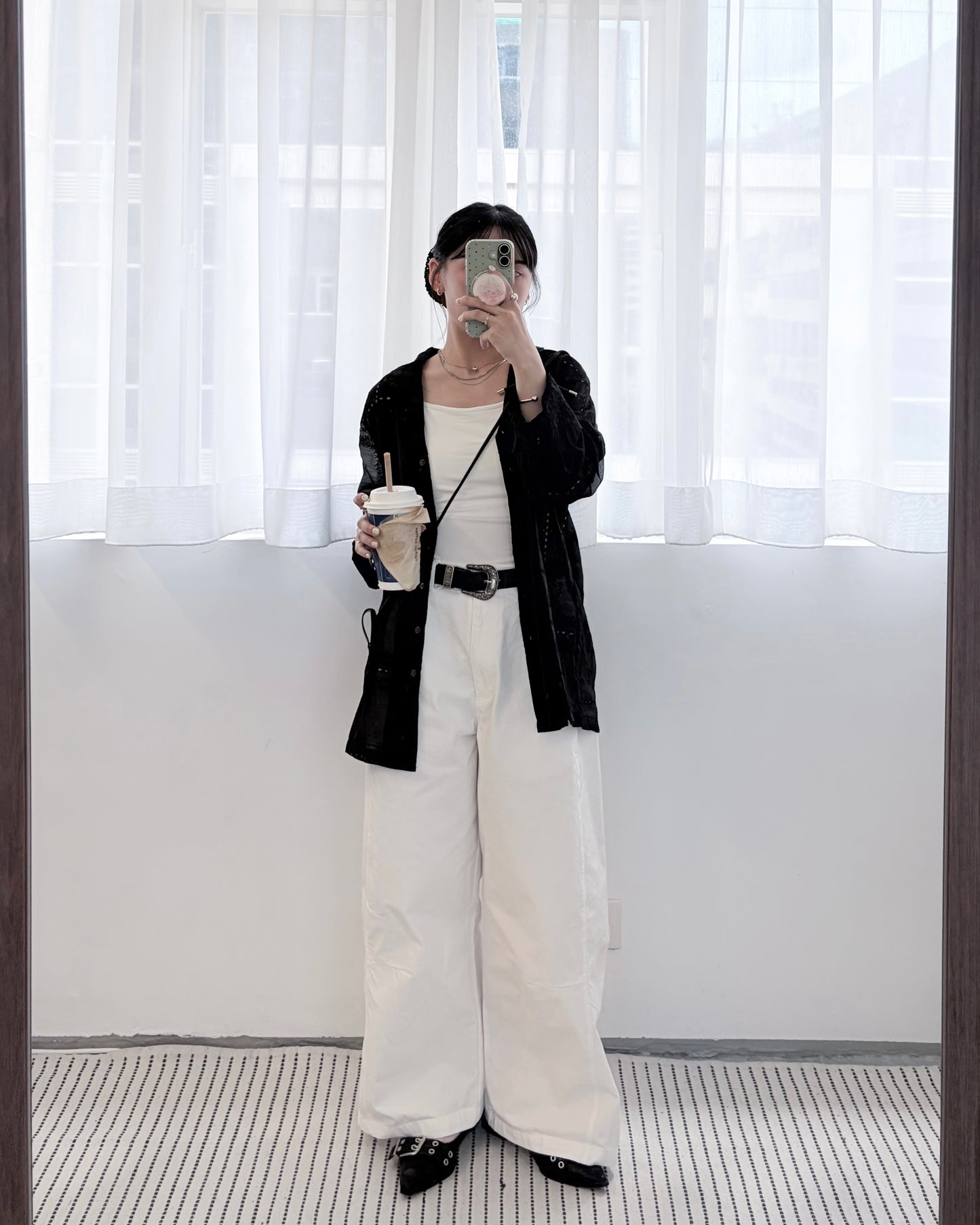 JK53- Embroidered Shirt Jacket | Black