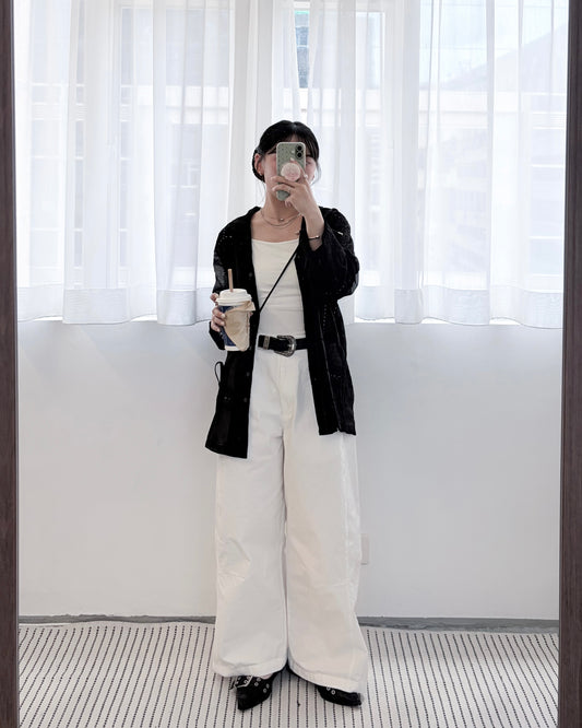 JK53- Embroidered Shirt Jacket | Black