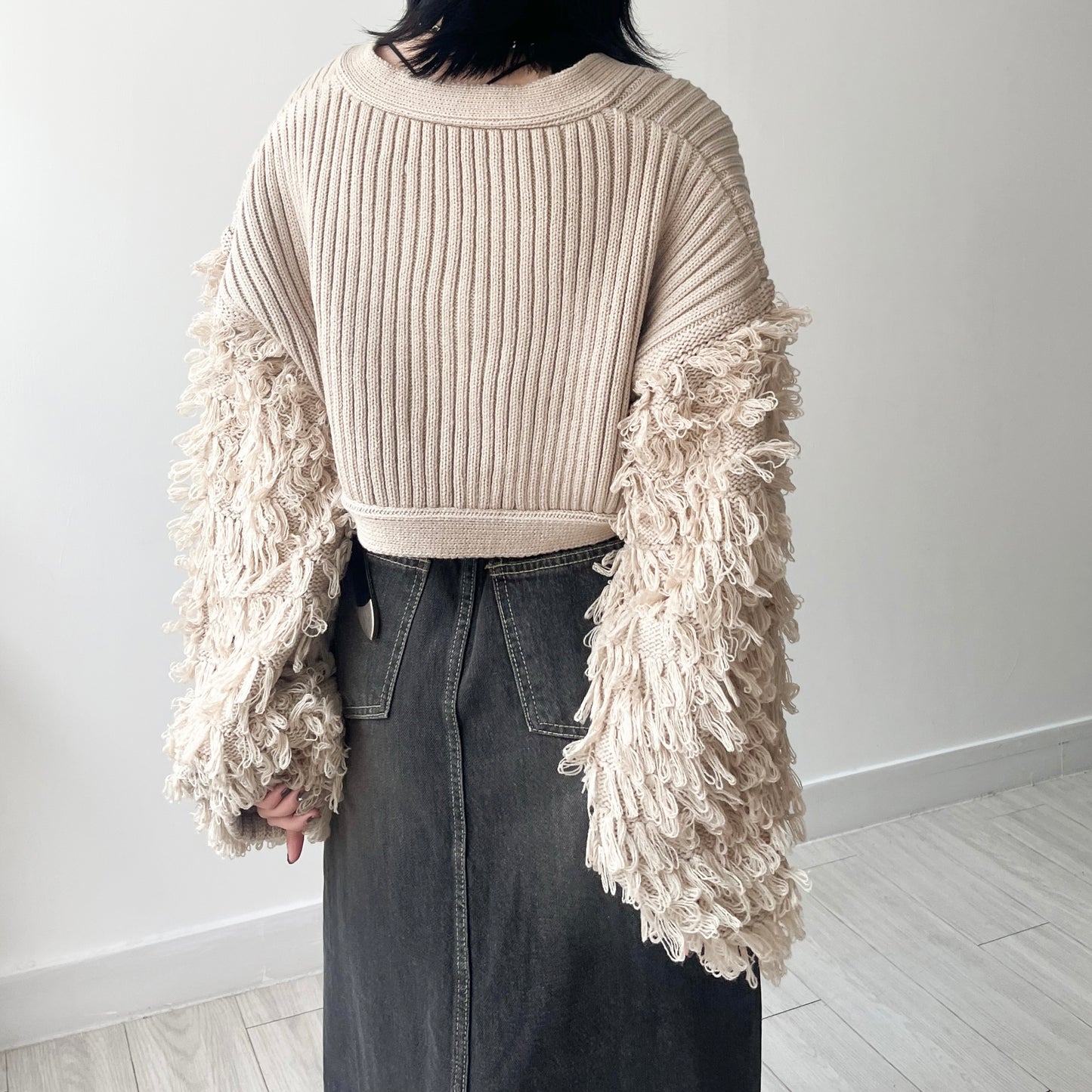 JK28- Soso Sleeves Cardigan | Beige