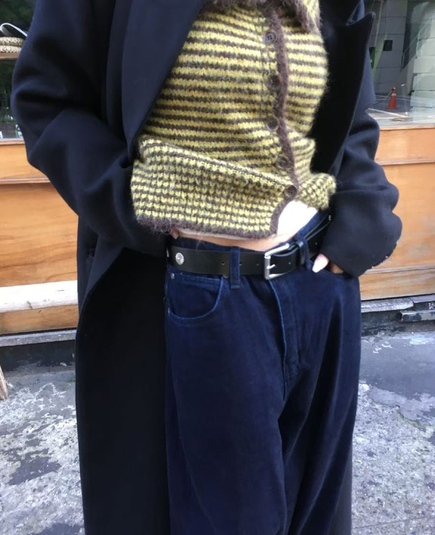 BT11- 粗身小花花配飾PU皮帶