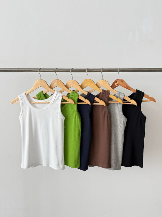 TP776- Daily Basic Vest | White | Black