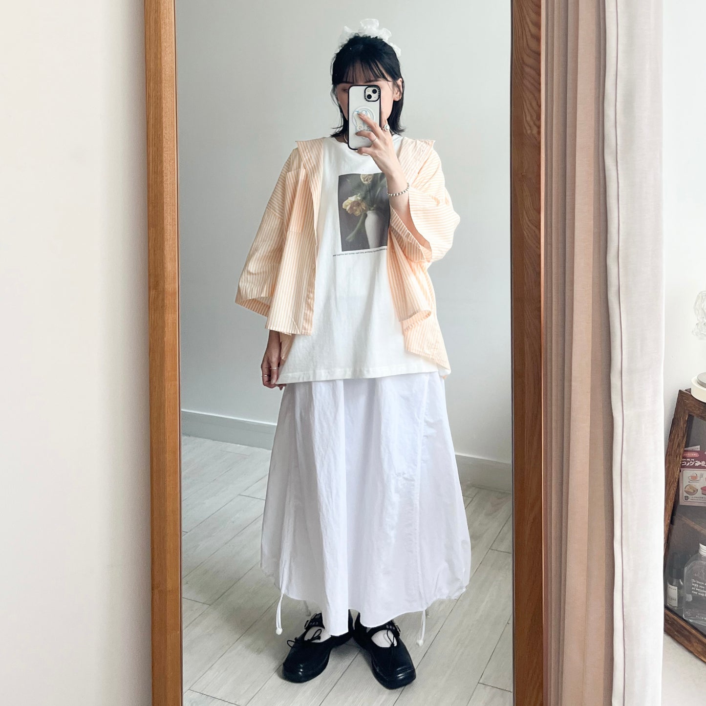 SK121- 2 Way Drawsting Skirt | White | Grey | Black