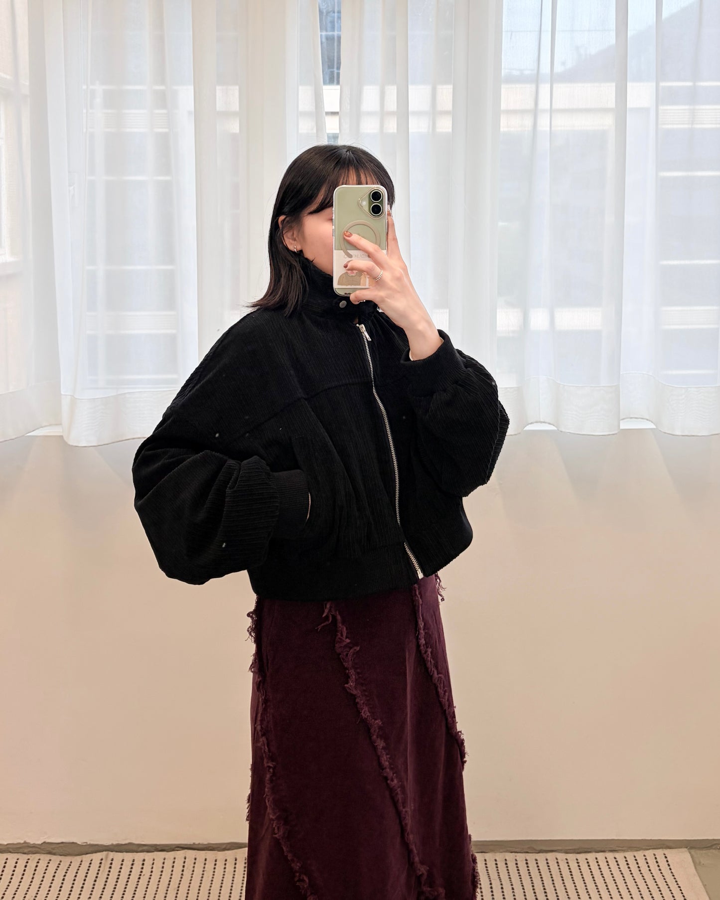 JK48- Corduroy Zip Cardigan | Ivory | Brown | Black