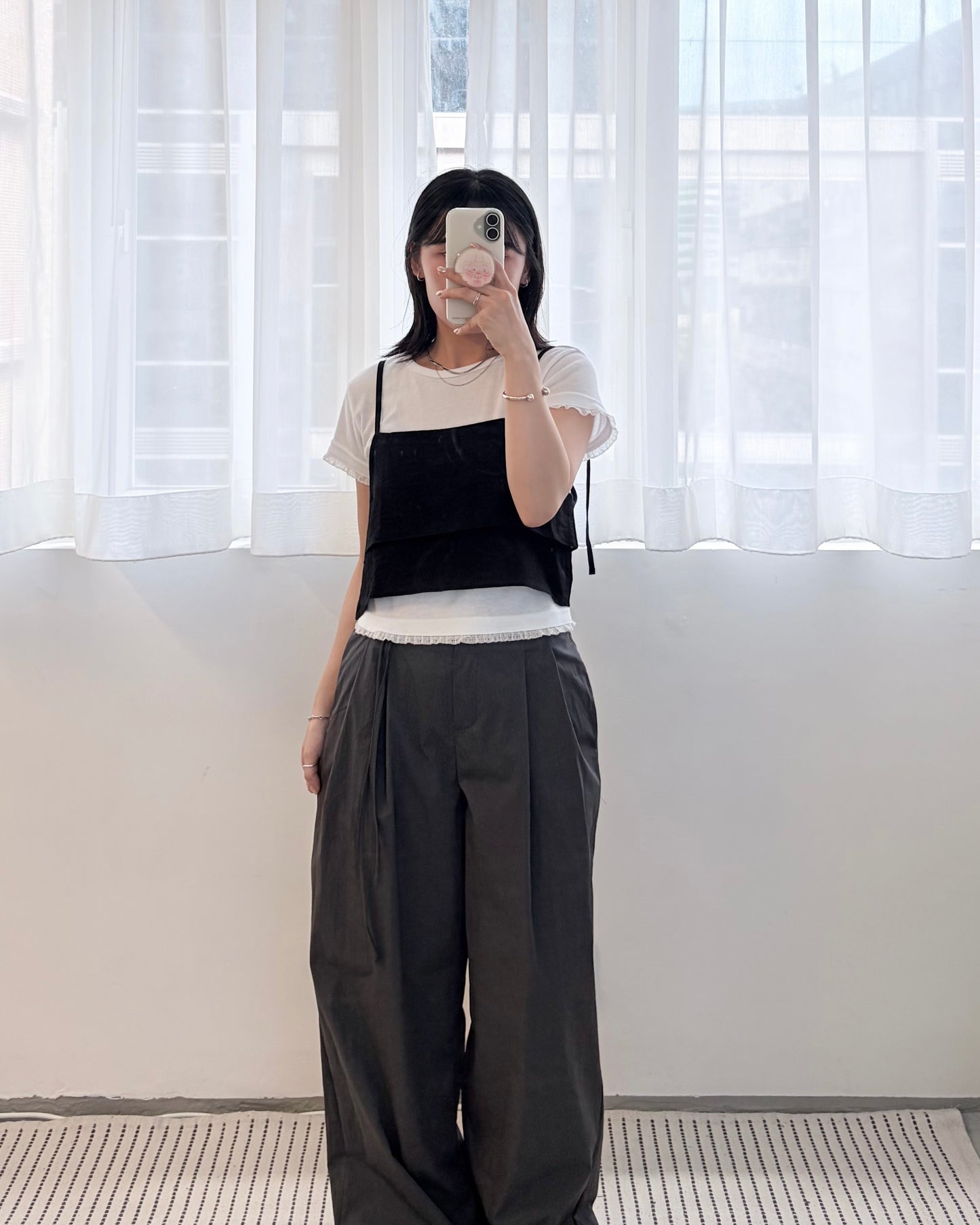 TP814- layering Camisole Top | Ivory | Grey | Black