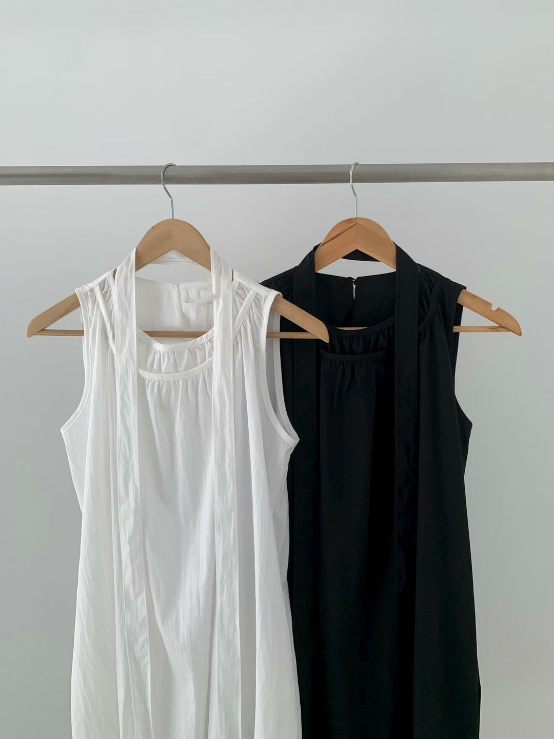 OP79- Double Neck One Piece Set | White | Black