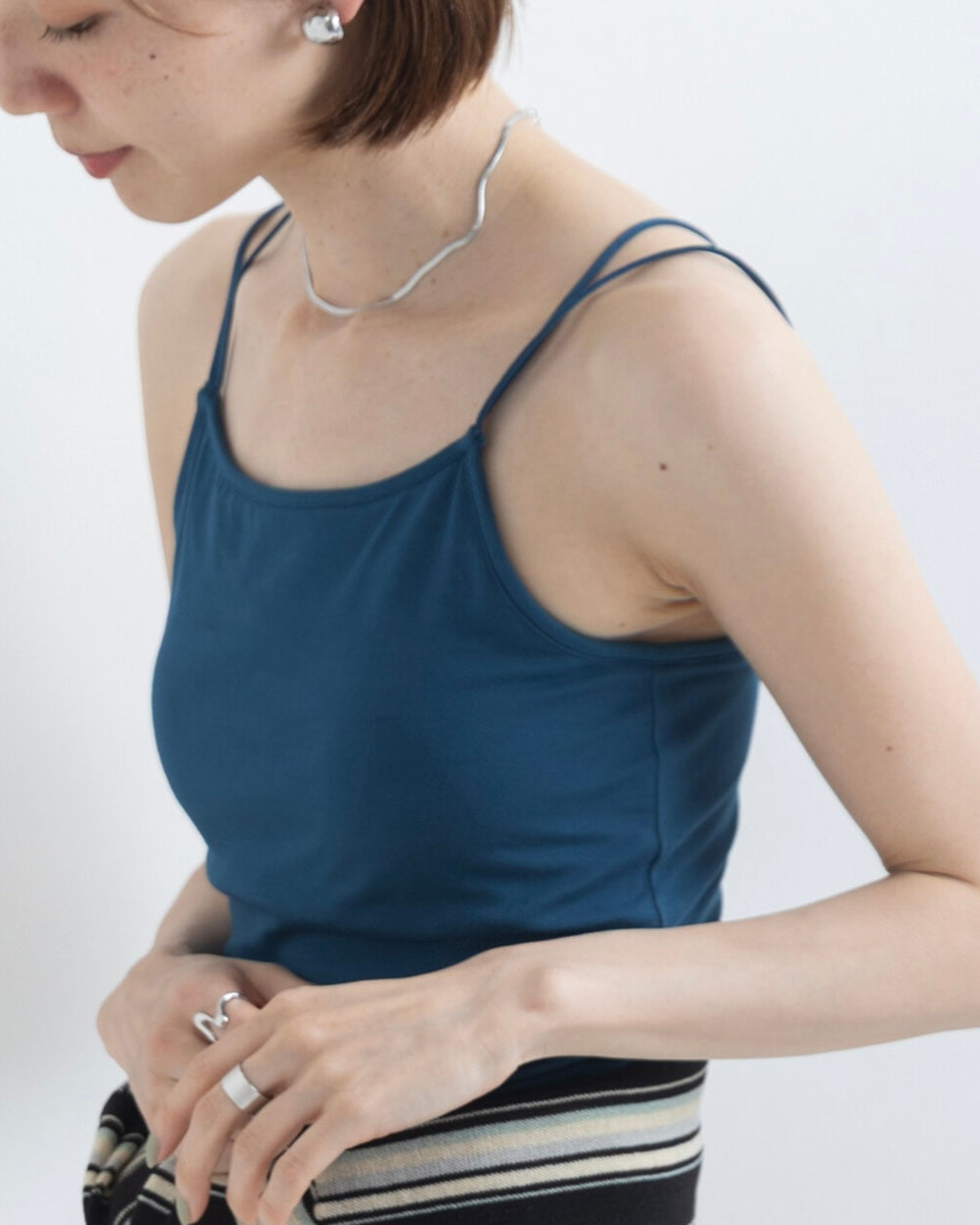 TP794- 🇯🇵UV Cooling Double Camisole With Cup | White | Blue | Charcoal | Black (涼感防UV)