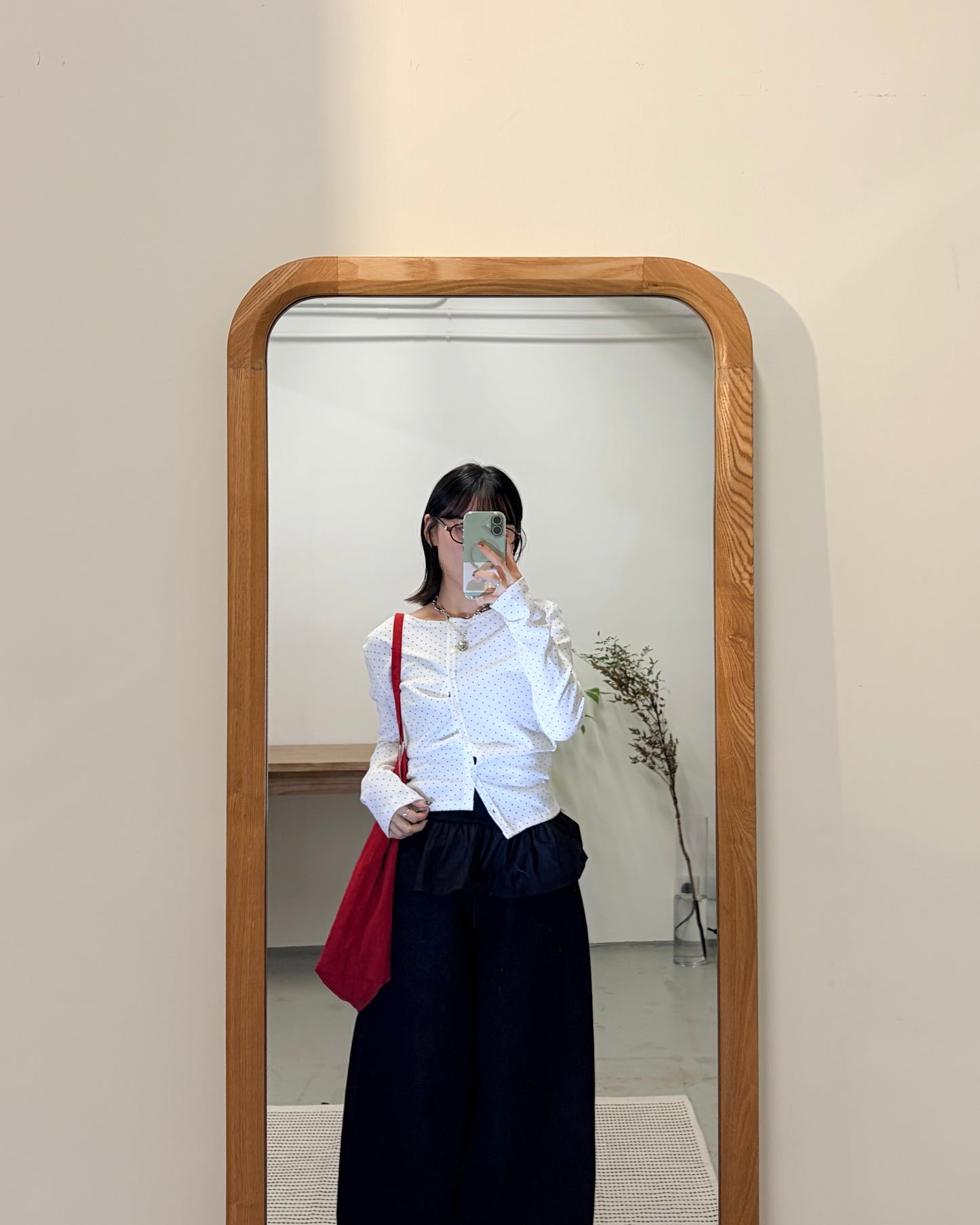 TP712- Small Dot Button Top / Cardigan | White | Red | Navy | Black | Grey | Brown