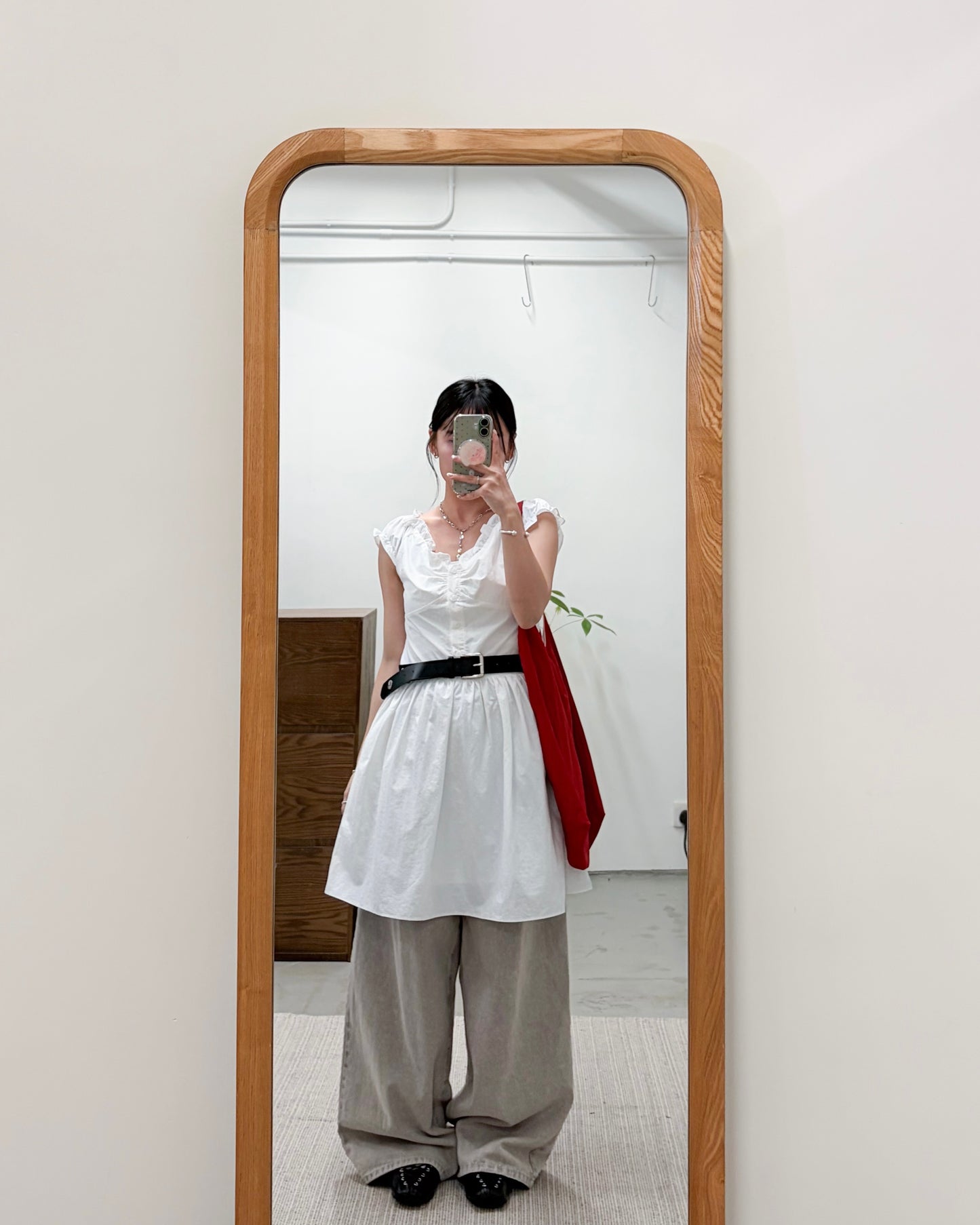 OP75- V Neck Ruffle Dress | White  | Black