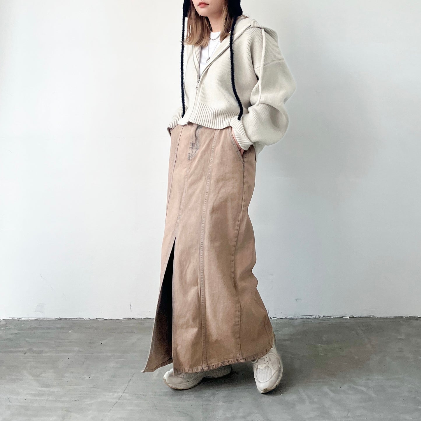 SK59- Vintage Brown Denim Skirt