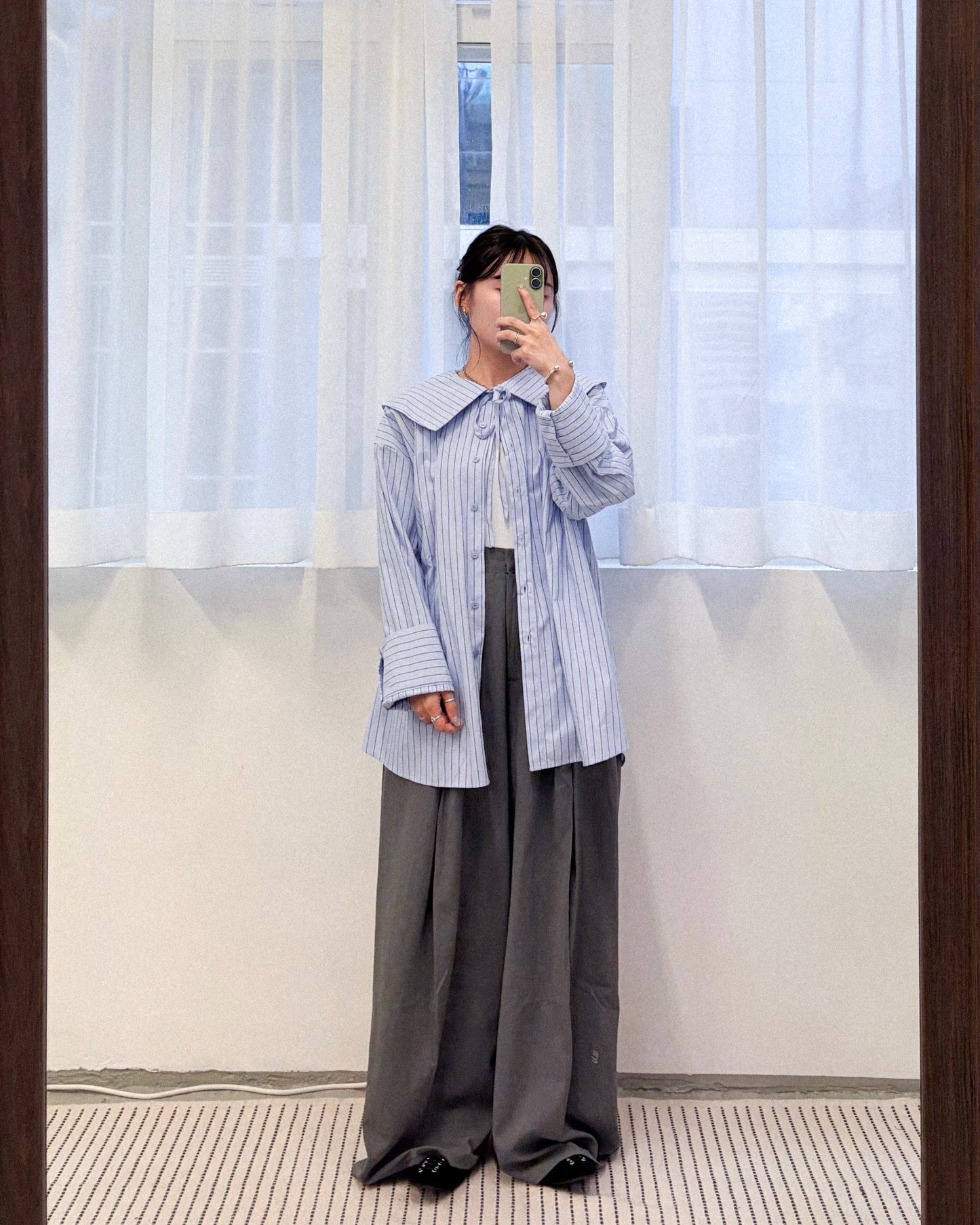 TP777- Sailor collar shirt | Pink | Yellow | Blue