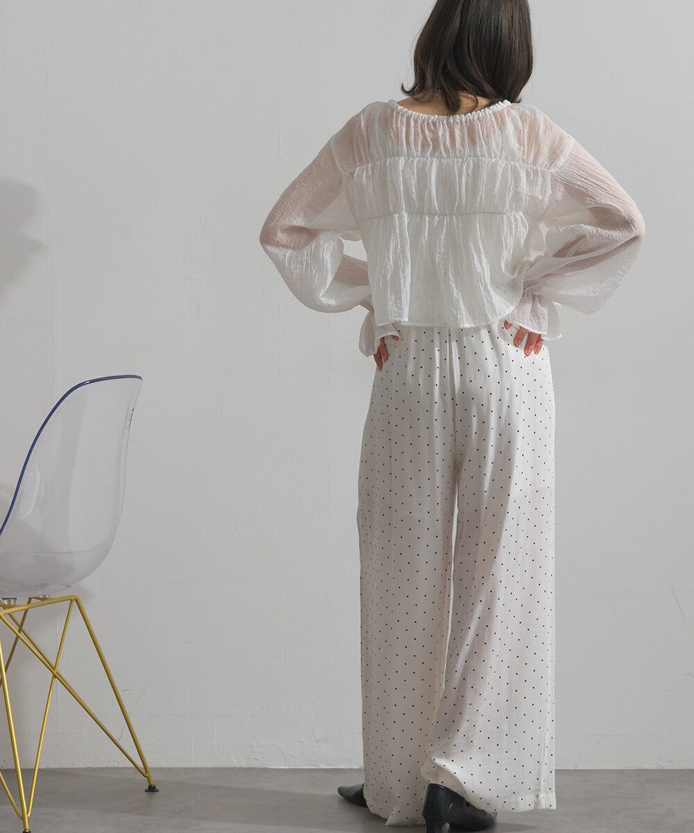 PT116- Dot Dot Easy Pants | White | Black