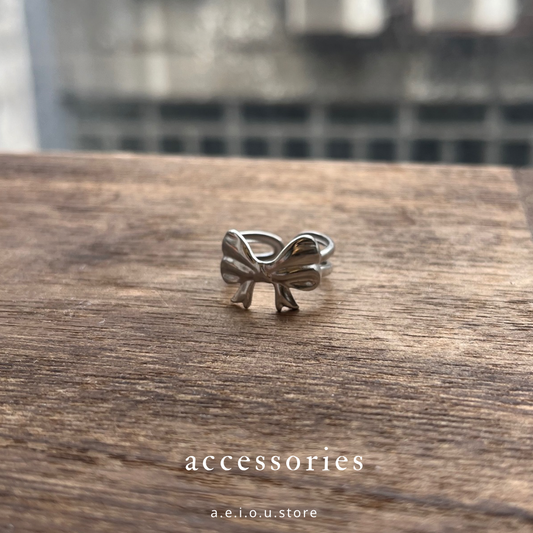 AC226- 2D Ribbon Ring ( 醫療鋼 ）