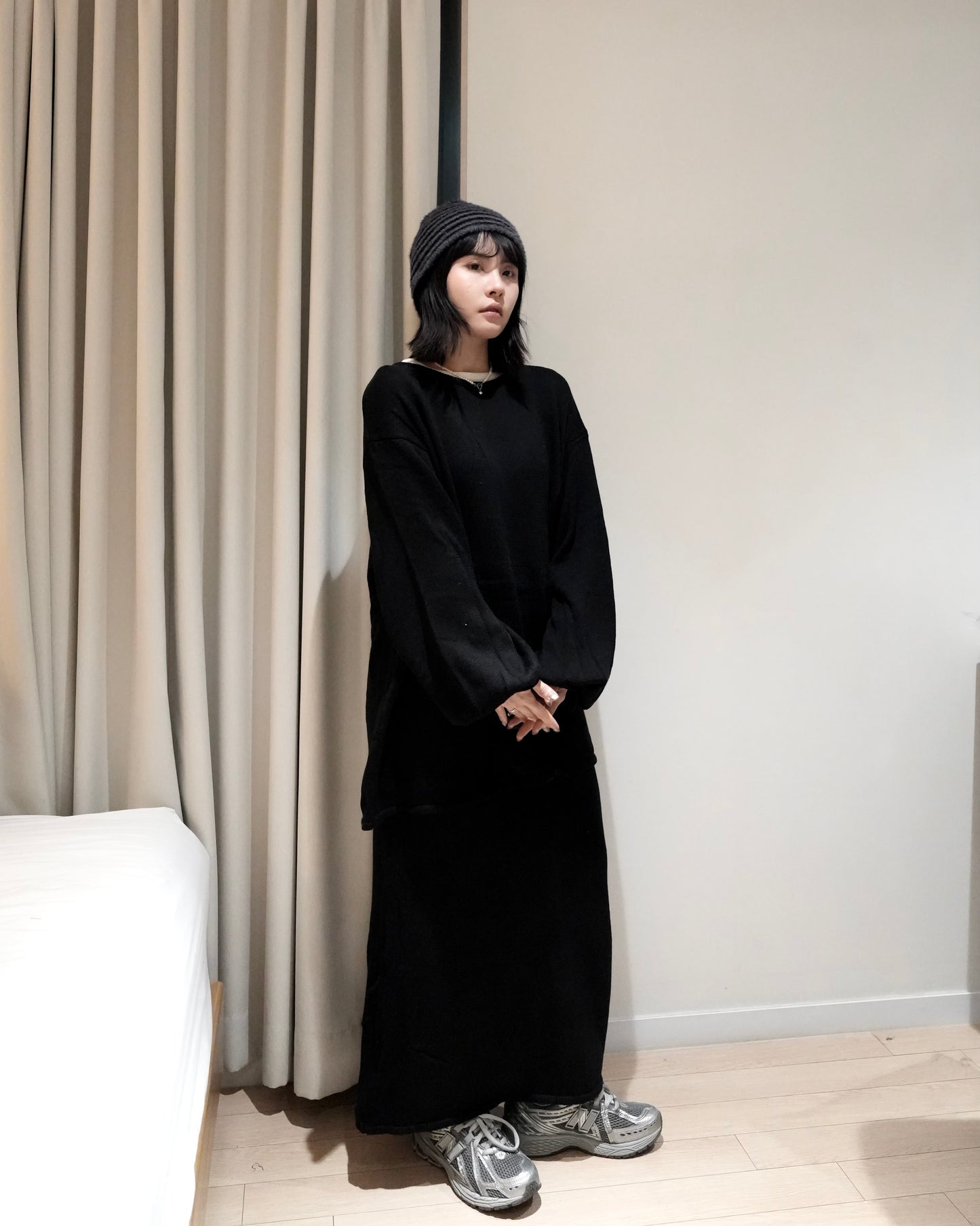 TP705- 3 Way Set Top With Skirt | Grey | Black ( 上衣+ 半截裙 2 件 )