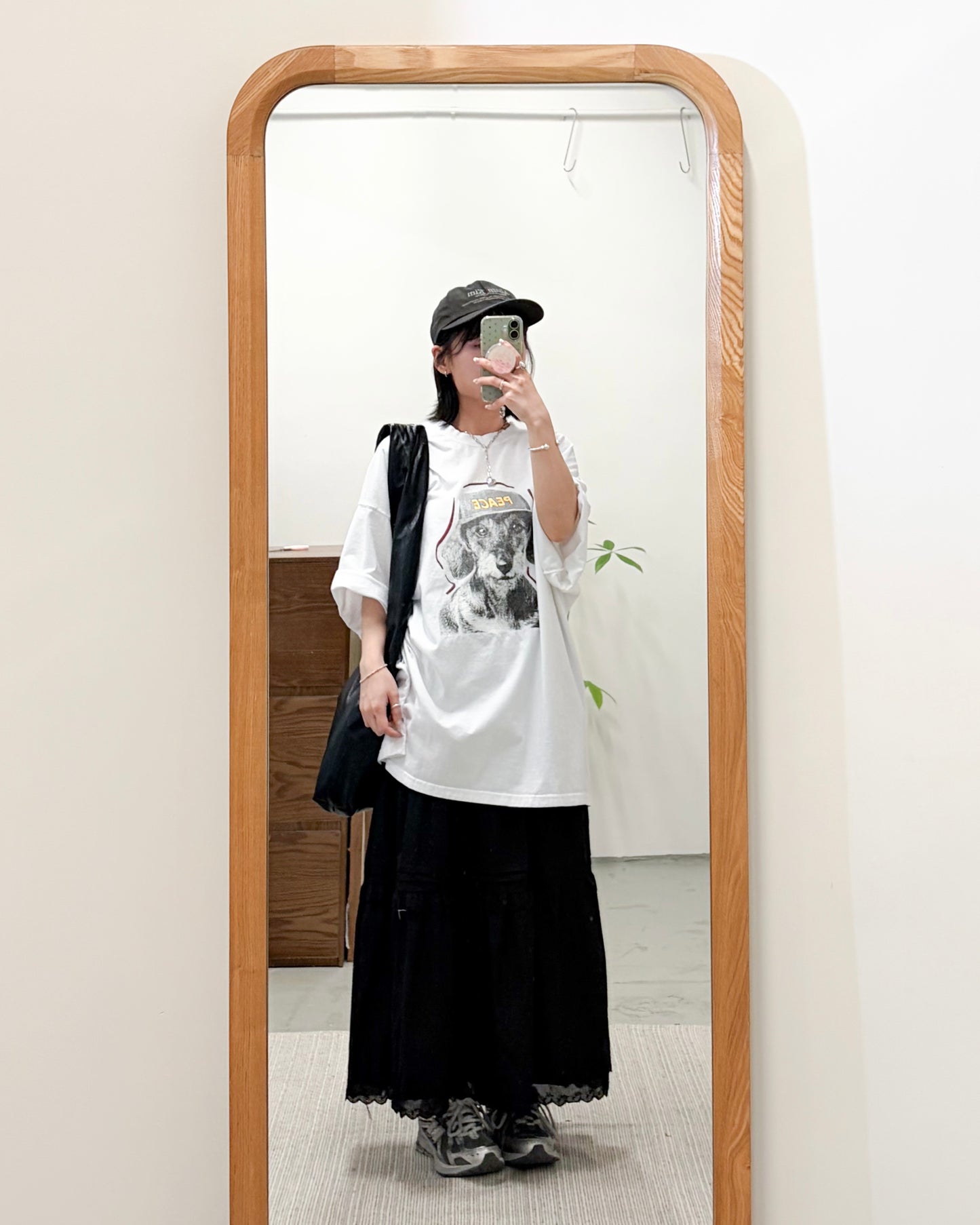 TP754- Unisex Peace Dot Over Size Tee | White | Grey