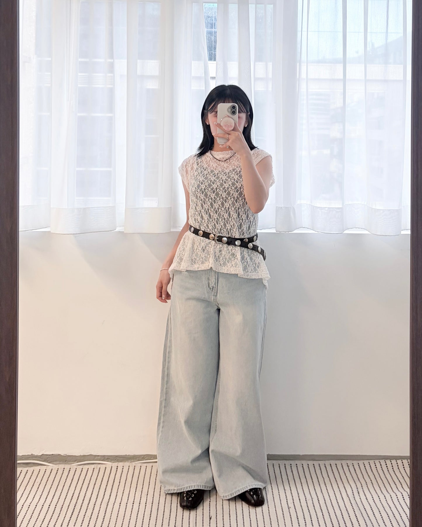 TP815- 2 Way Lace Top | Ivory | Black