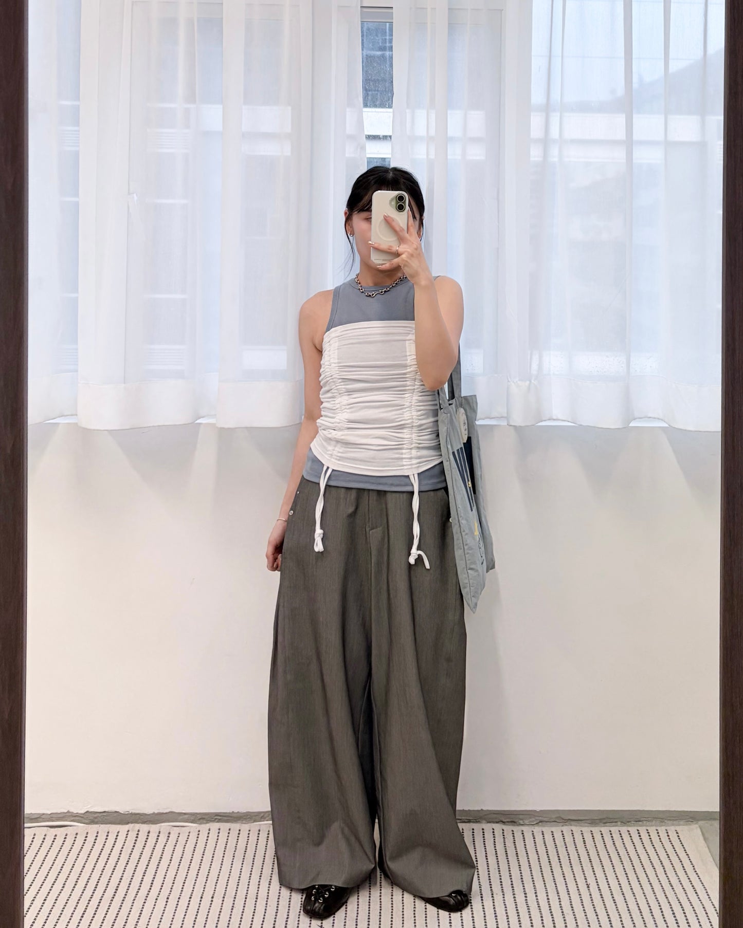 TP813- Drawstring Tube Top | White | Grey | Black