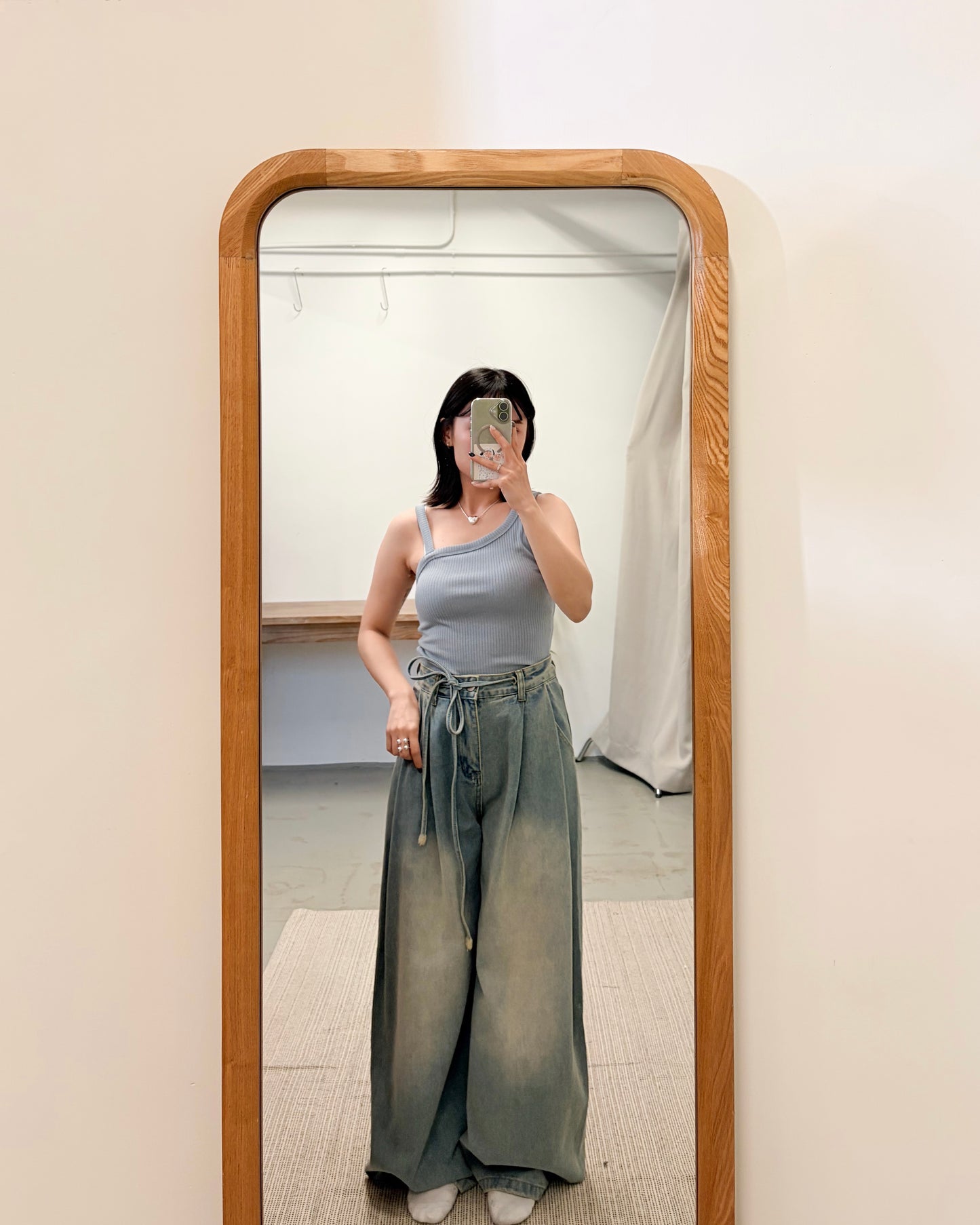 TP723- 粗幼吊帶背心 | White | Grey | Navy | Pink | Blue