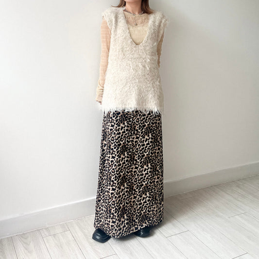 SK94- Leopard Print Skirt | Brown | Black