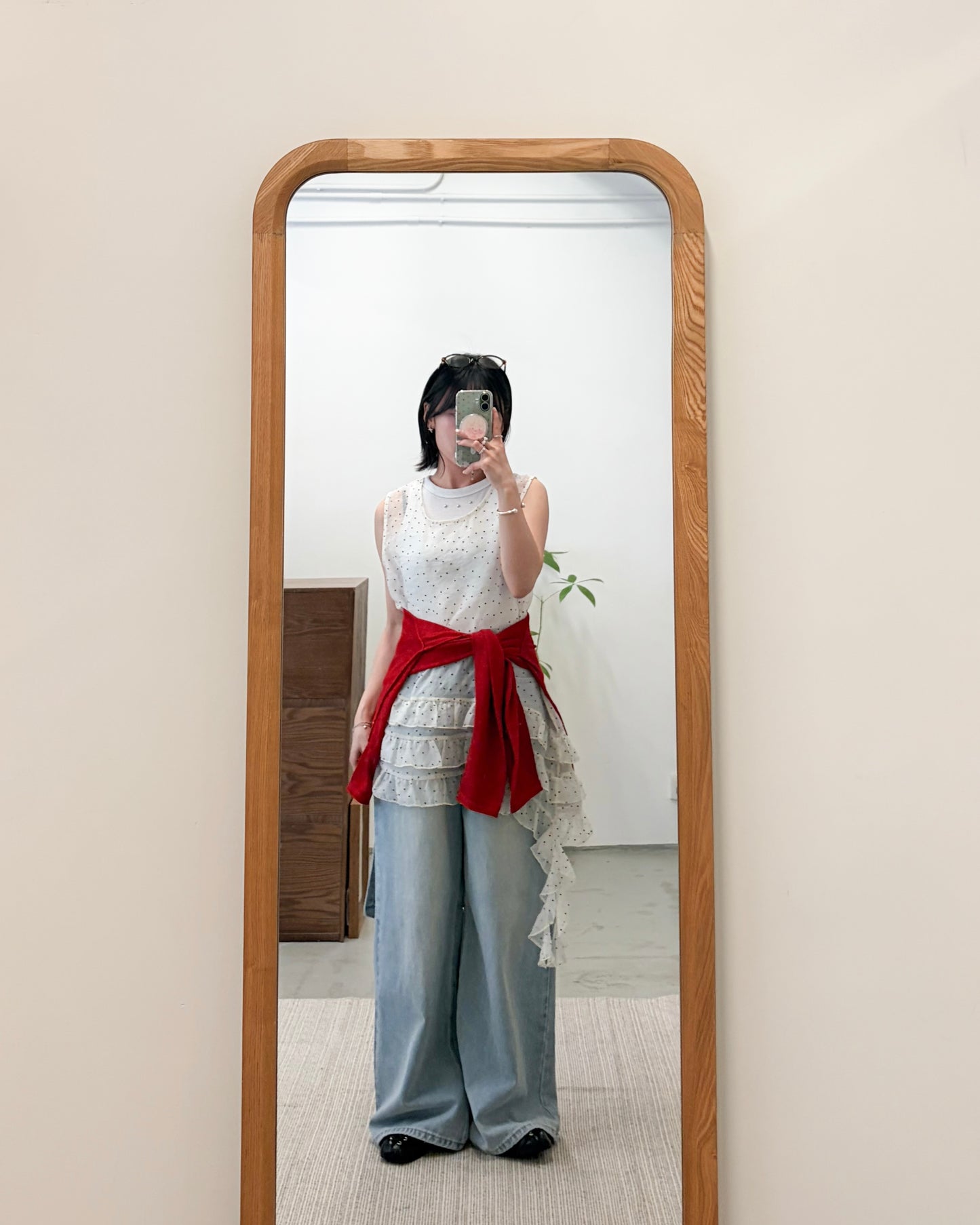 TP750- 網紗不規則Ruffle Vest Top | Ivory