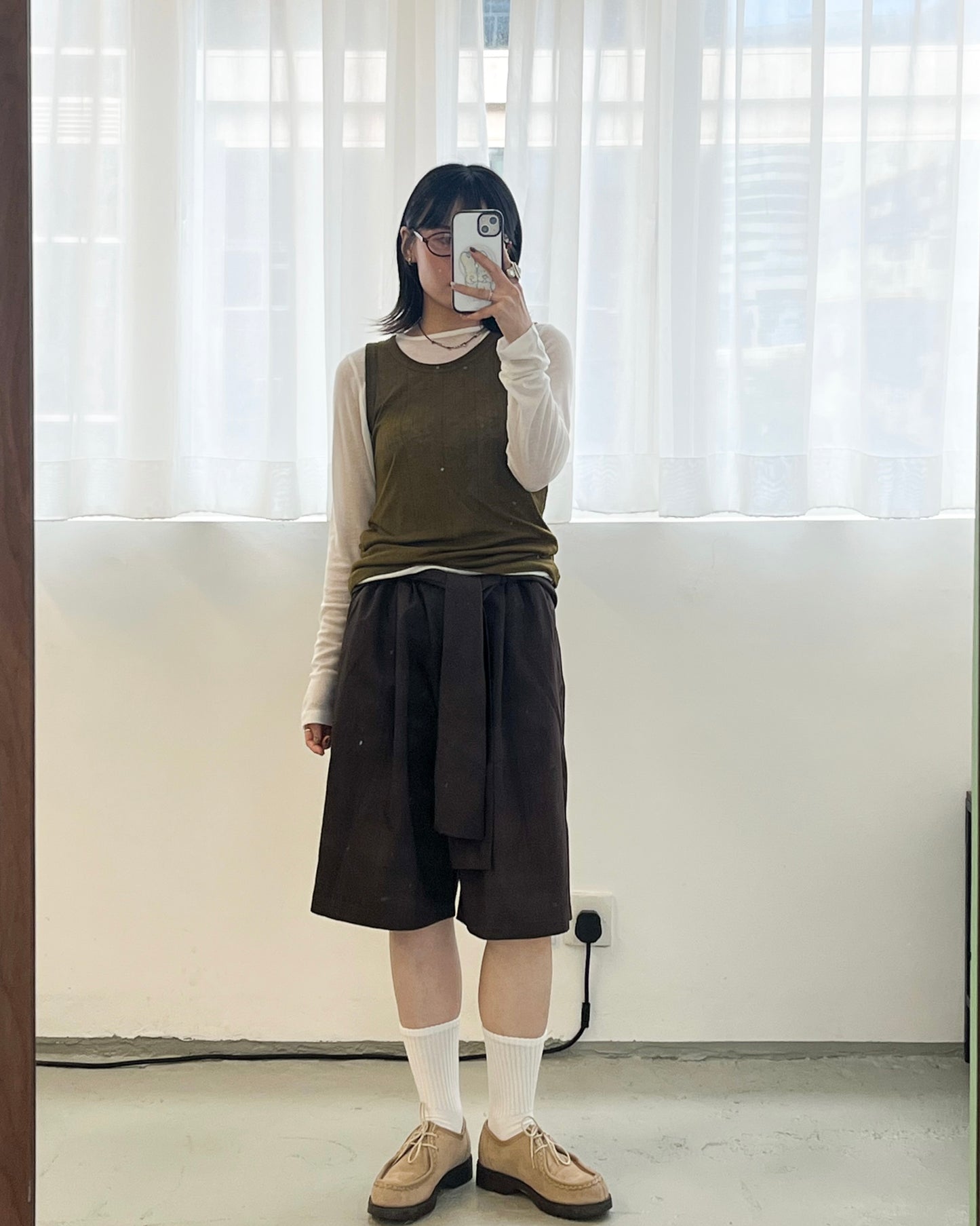 PT94- Short Pleated  Belt Trousers Pant | Grey | Brown | Black
