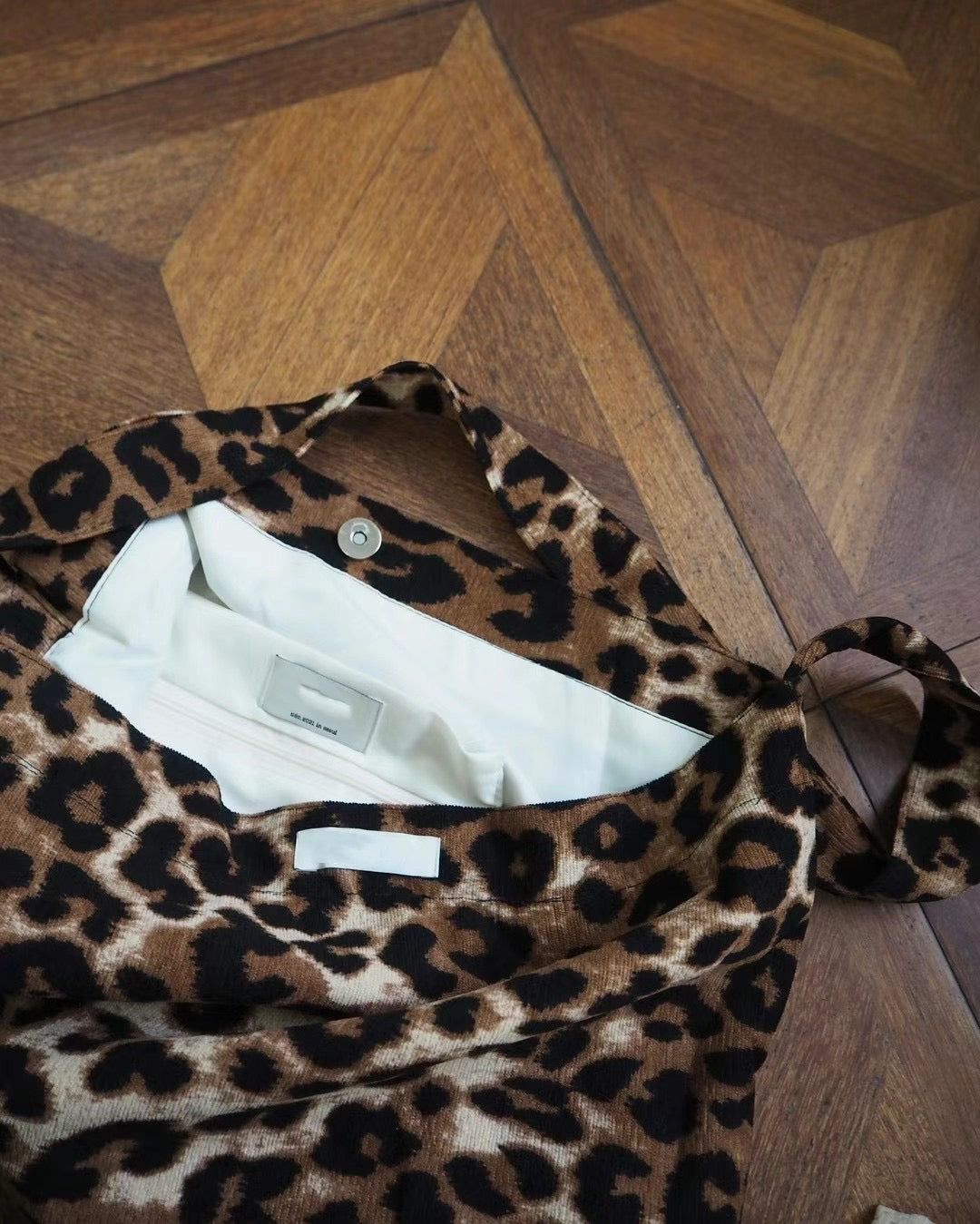 BG37- Leopard Print Bag | Brown | Big Brown | Cream