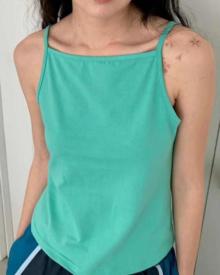 TP788- Colorful Off-shoulder camisole | White | Black | Blue | Green | Pink | lime
