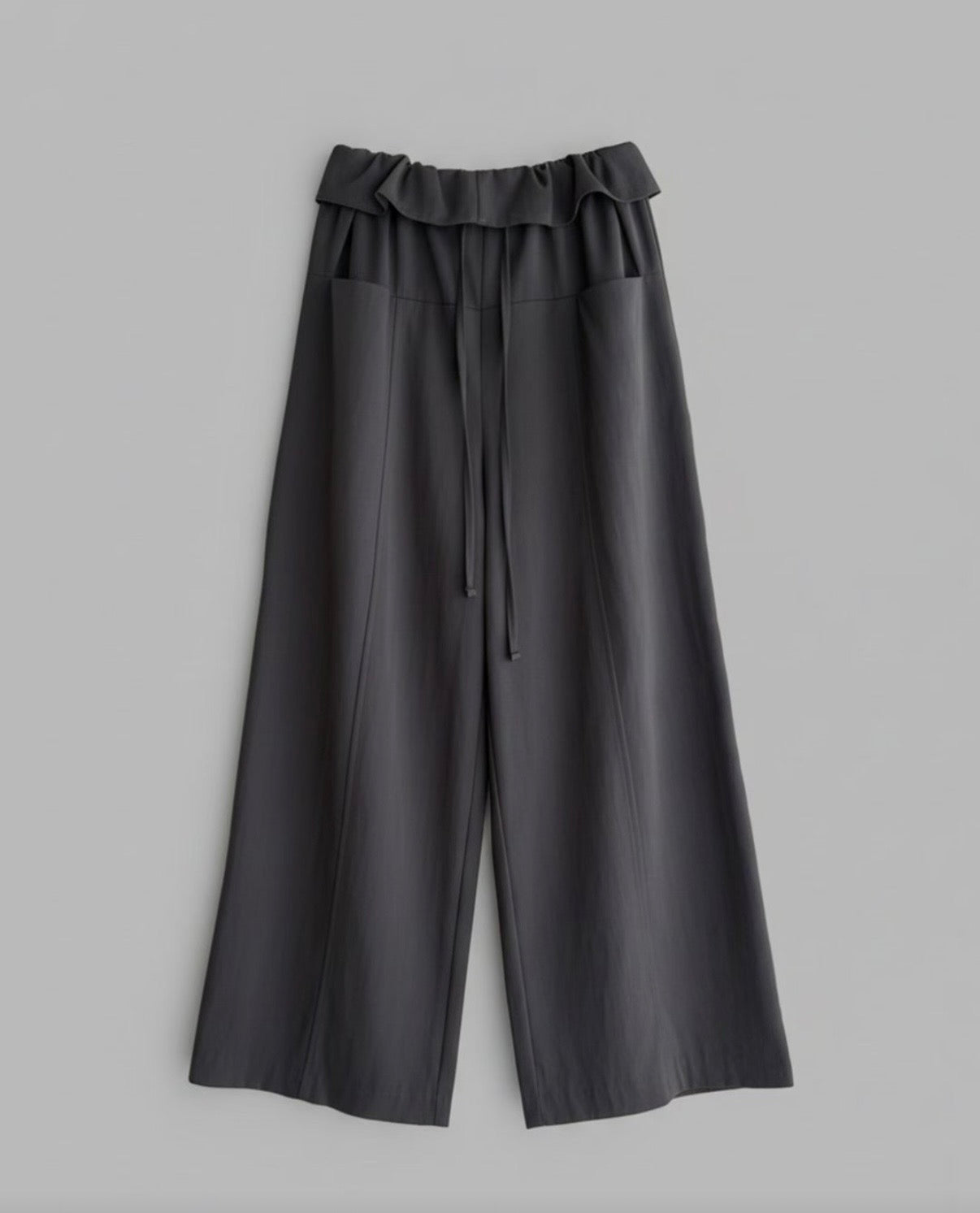 PT107- Ruffle Waist Pants | Light Grey | Charcoal ( 顯高顯瘦！ )