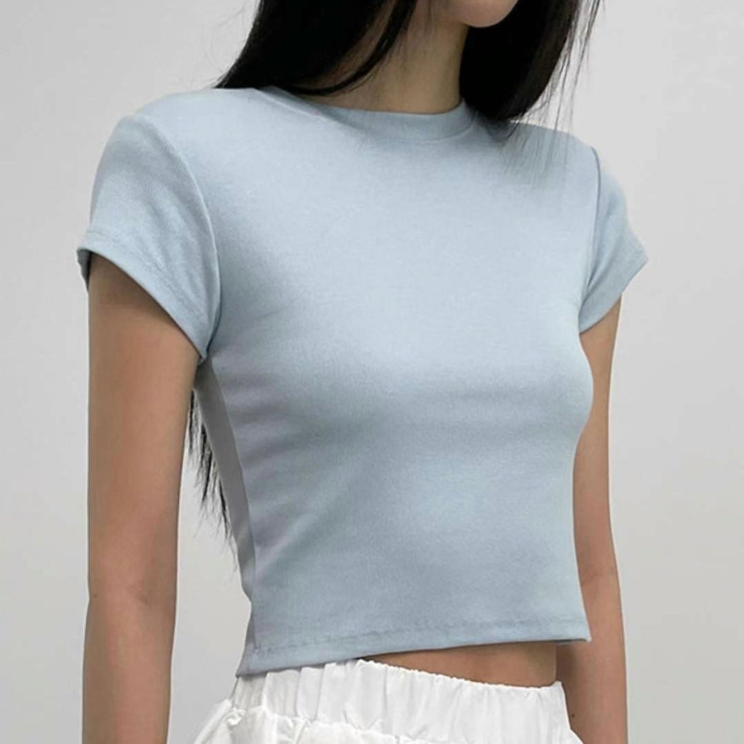 TP274- Short Cotton Top | White | Blue | Grey | Black