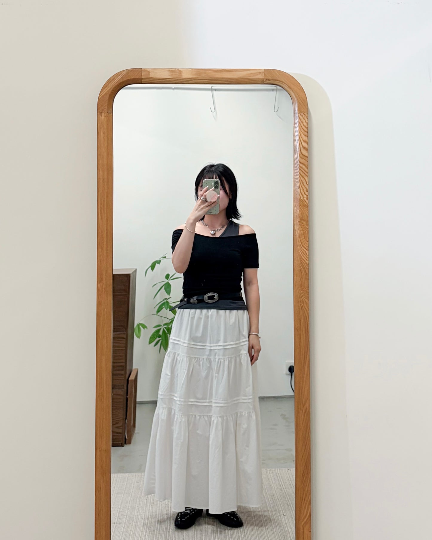TP755- Off Shoulder 2 in 1 Top | Black x Light Grey | White x Grey | Deep Grey x Black ( 2件可分開 )